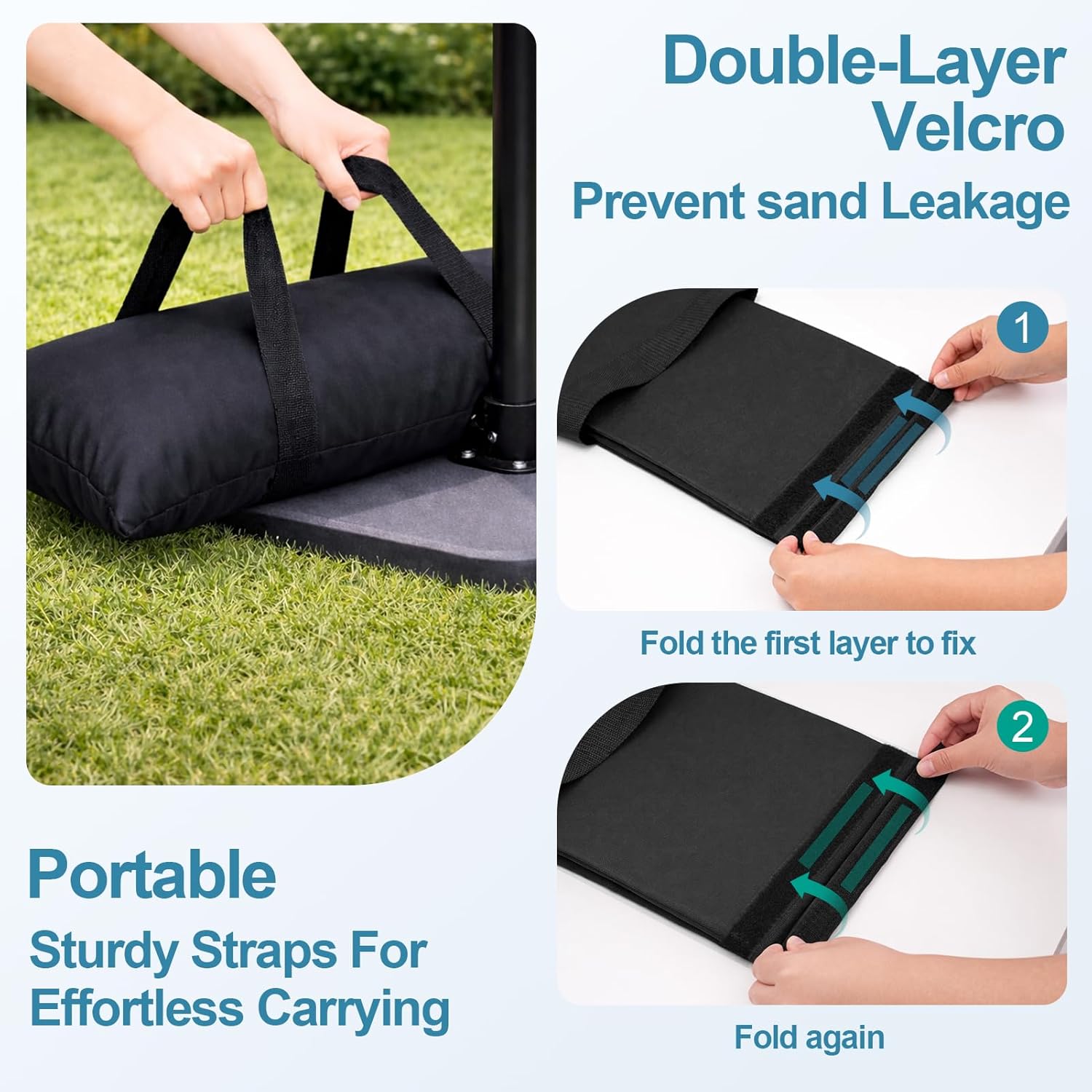 EMART Umbrella Base Weights, Durable Sand Bags for Weight, Weatherproof Fillable Heavy Duty Sandbags for Backyard Umbrella, Outdoor Furniture, Garden, Trampoline, Poolside Accessories