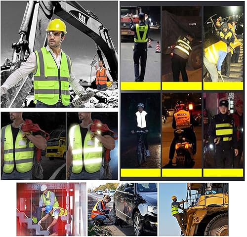 Miniatura 2 de Chaleco de seguridad reflectante de alta visibilidad, personaliza tu texto en el chaleco de ropa de trabajo