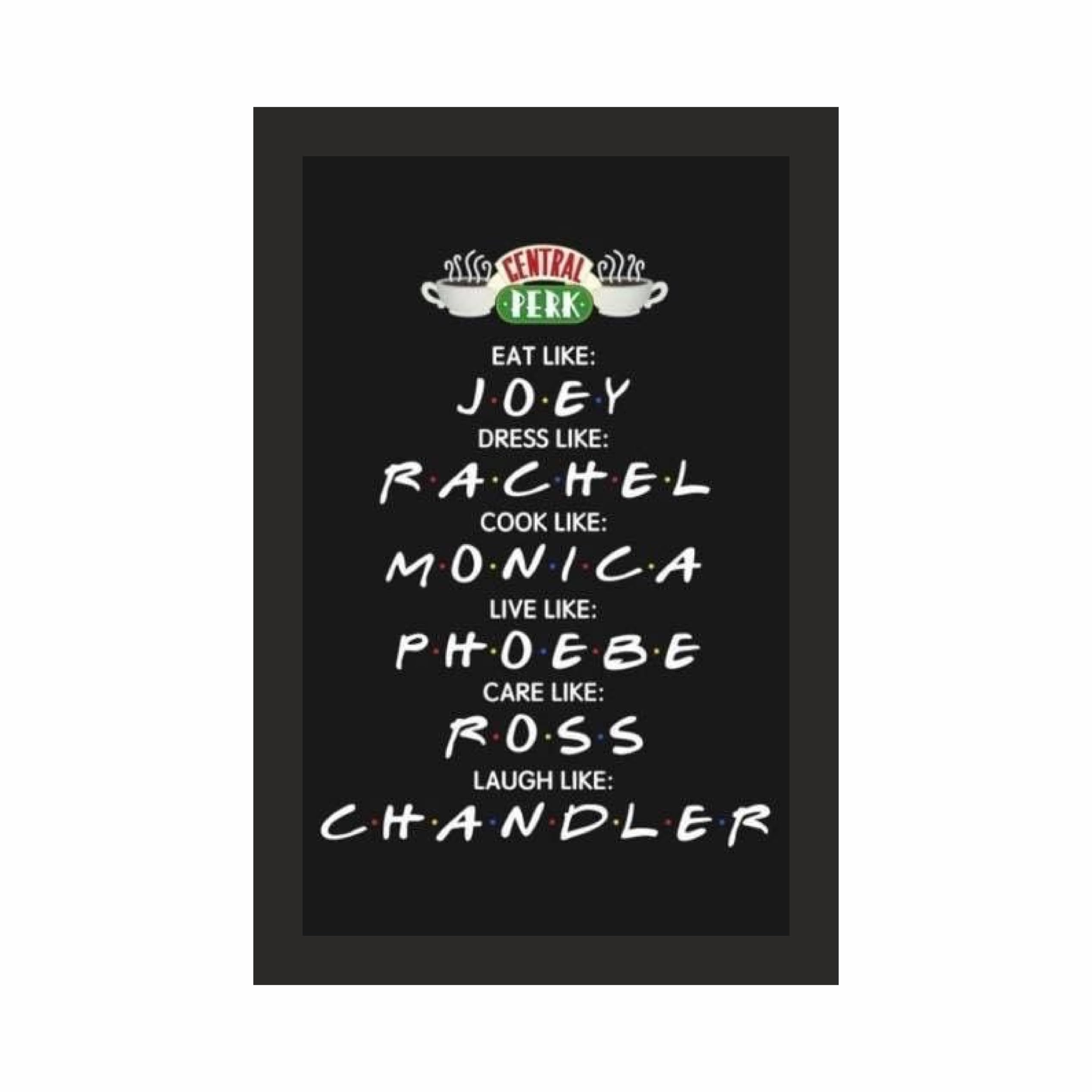 Friends Central Perk Character Rules Photo Frame A4 Black – view 3