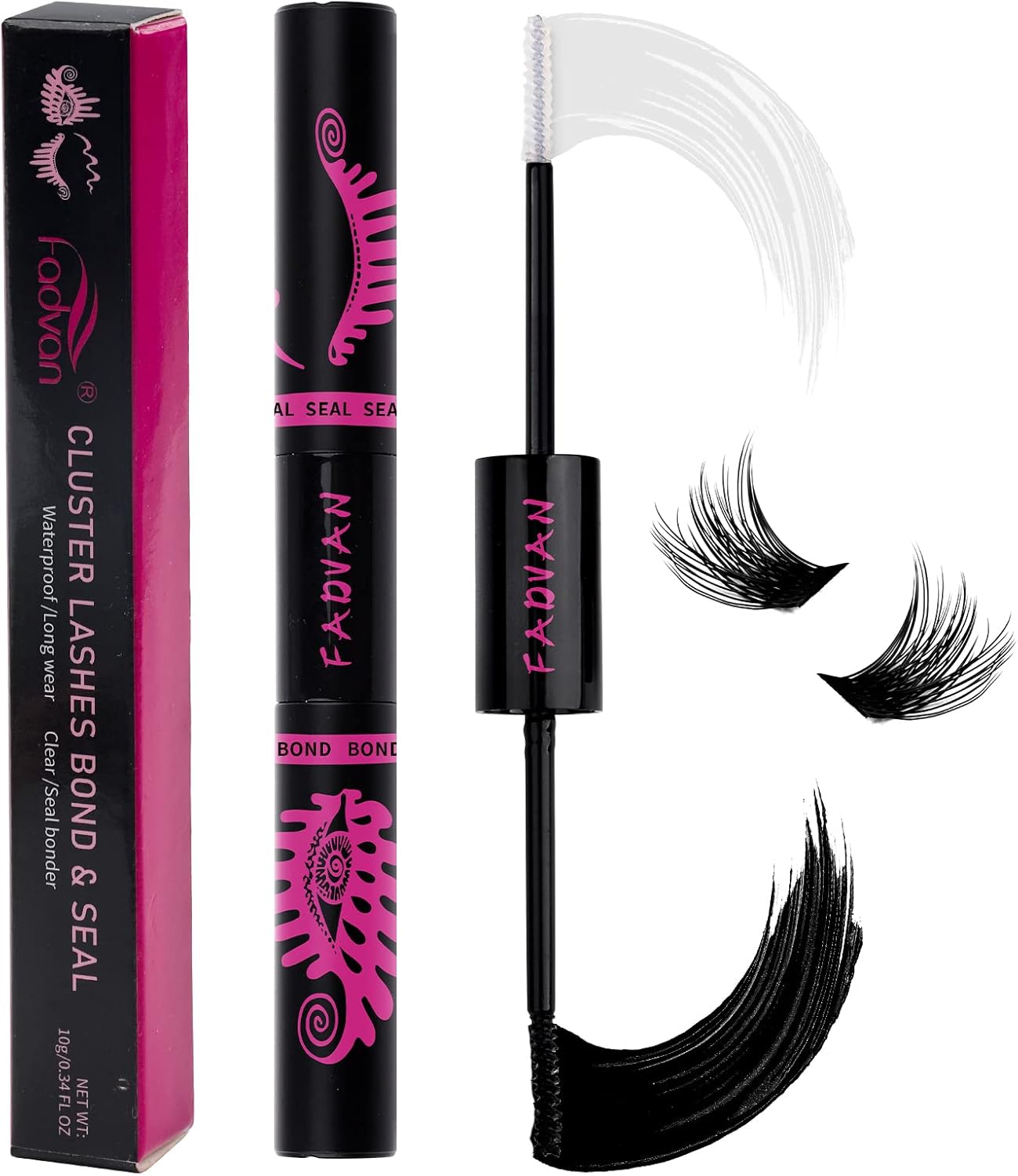 FADVAN Lash Bond & Seal Professional Glue for Cluster Eyelashes Individual Eyelash Extensions 72h Waterproof Glue for False Eyelashes