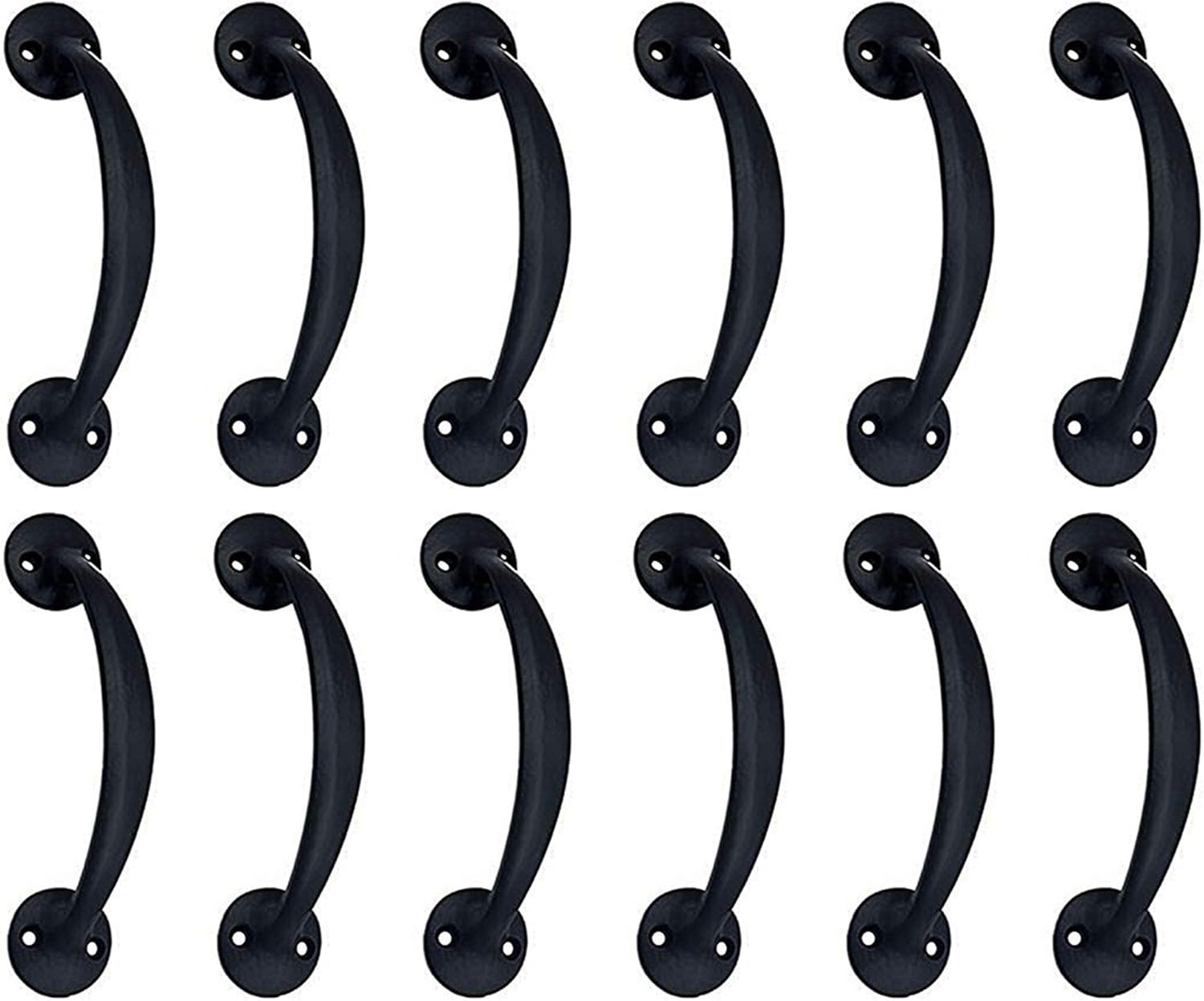 Adonai Hardware "Camon Antique Iron Door and Cabinet Pull (6.1 Inch x 2 Pack, Black Powder Coated)