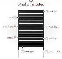 Vista 5 de Pantalla de privacidad de madera de carbón Enclo Concord de 5 pies de alto x 3.2 pies de ancho (1 panel), ideal para ocultar botes de basura