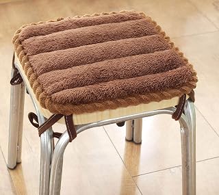 Juego de 2/4 cojines para silla/taburete con lazos, antideslizante, tapete lavable para silla pequeña, para escuela, oficina, comedor y hogar (2 unidades, 30 x 30 cm, marrón A)