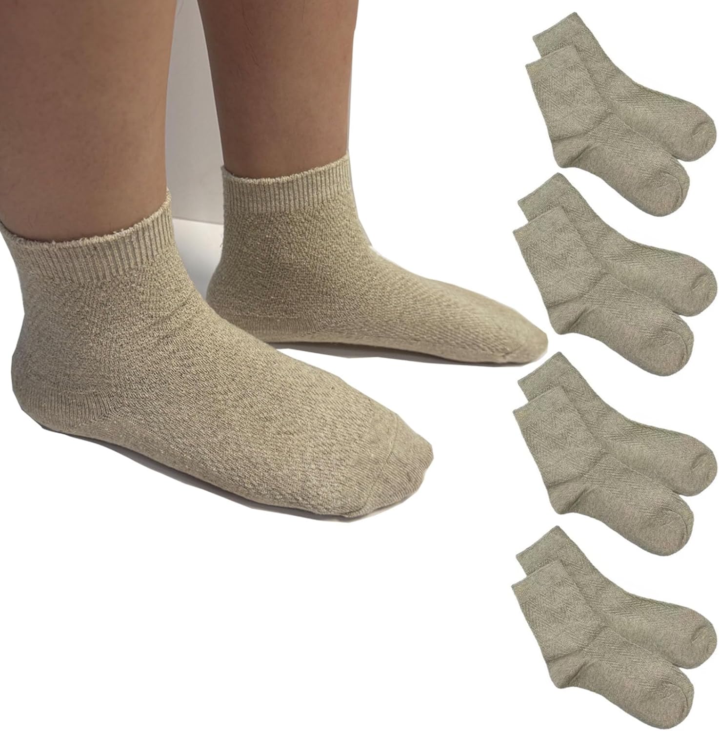 Hemp Socks, Natural materials, Breathable and Moisture-absorbent, Wicks Sweat and Deodorizes, Soft and Comfortable, for Man&Woman, for Hiking, Running, Yoga and Daily Wear