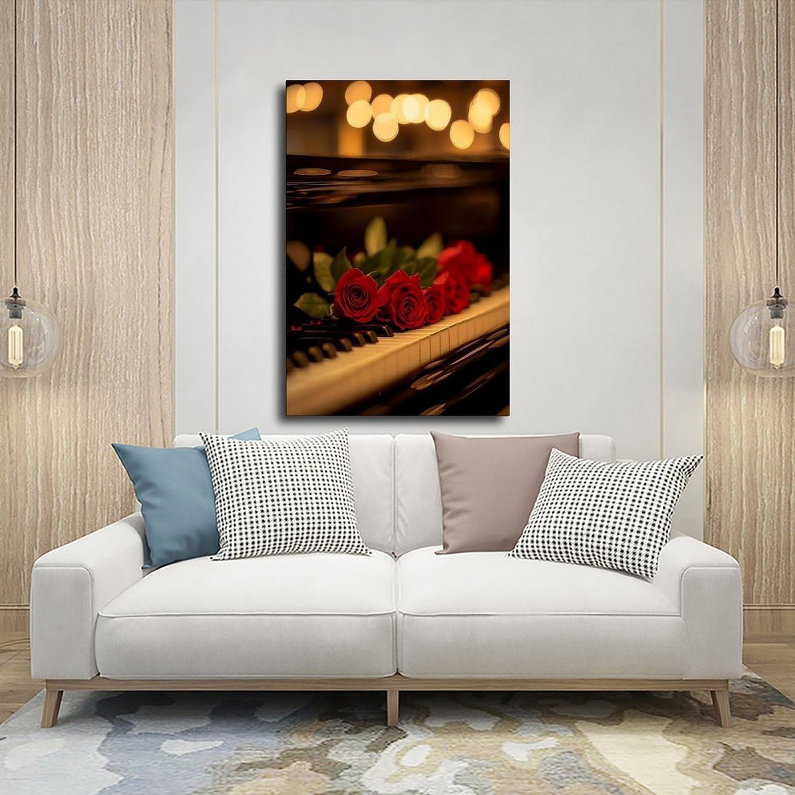 Elegante decorazione per sala musicale, poster in tela, decorazione per camera da letto, ufficio, stanza, regalo, 40,6 cm L x 61 cm W