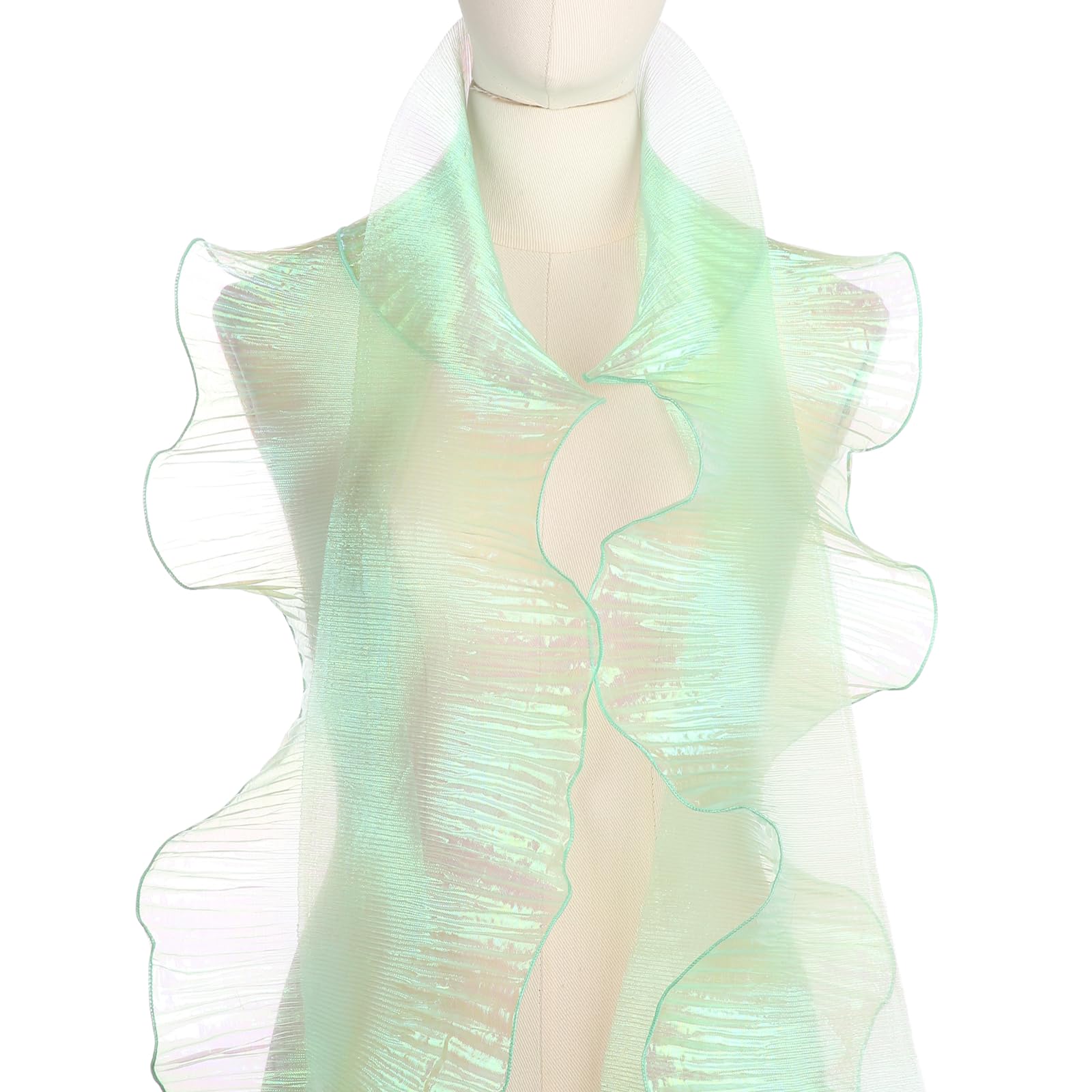 PATIKIL 10 Yards x 6" Ruffle Pleated Chiffon Trim,Ice Green