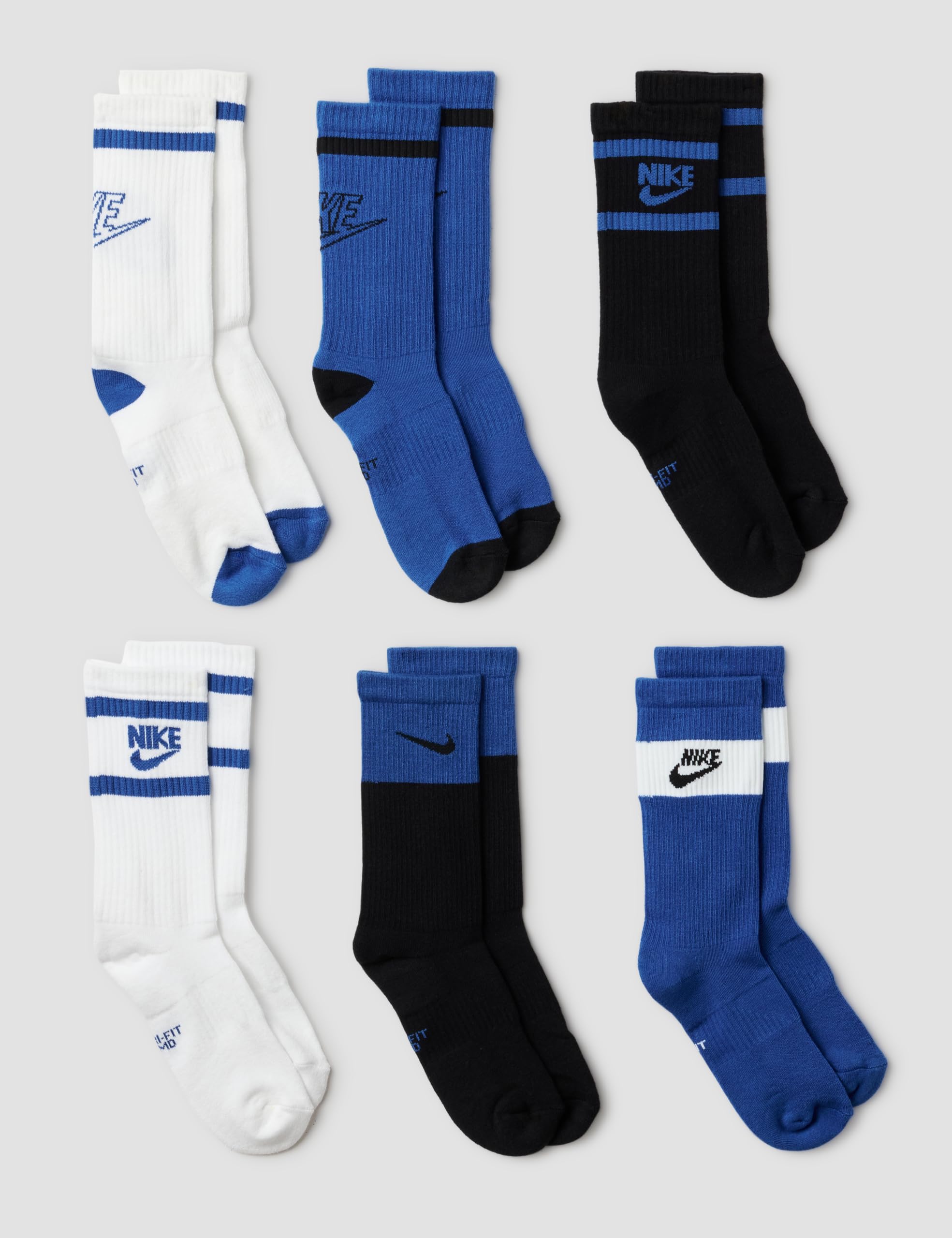 NIKE Unisex Y Nk Ed Csh Crew 6p - 144 Gfx2 Socken (1er Pack)
