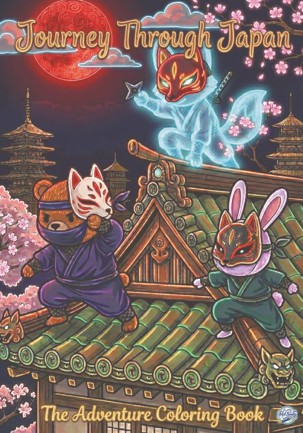 Journey Through Japan - The Adventure Coloring Book: 35+ Coloring Pages, 7x10 Inches, Single-Sided pages, cool japanese style