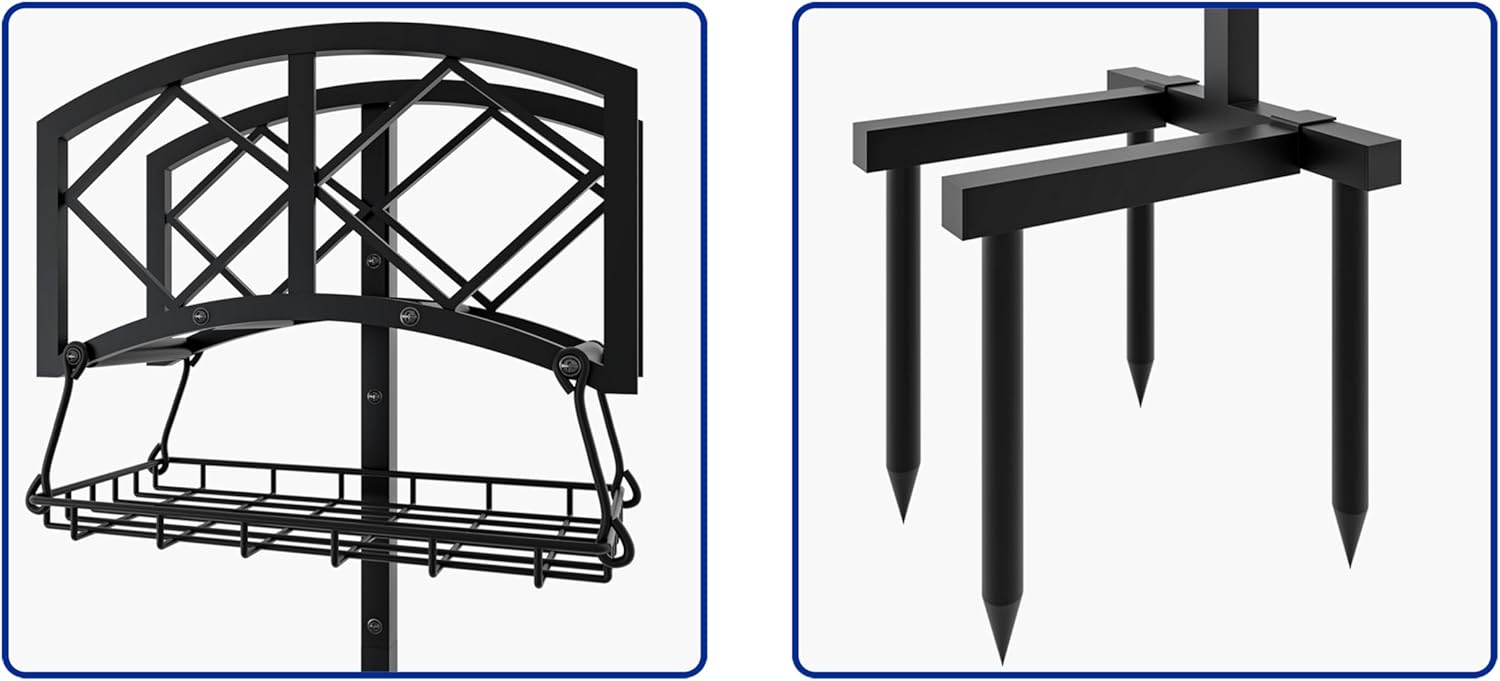Fire Beauty Garden Hose Holder,Water Hose Holder Rack Organizer for Outdoor,Detachable Water Hose Holder Stake,Hose Reel Stand,Hose Hanger Rack for Lawn