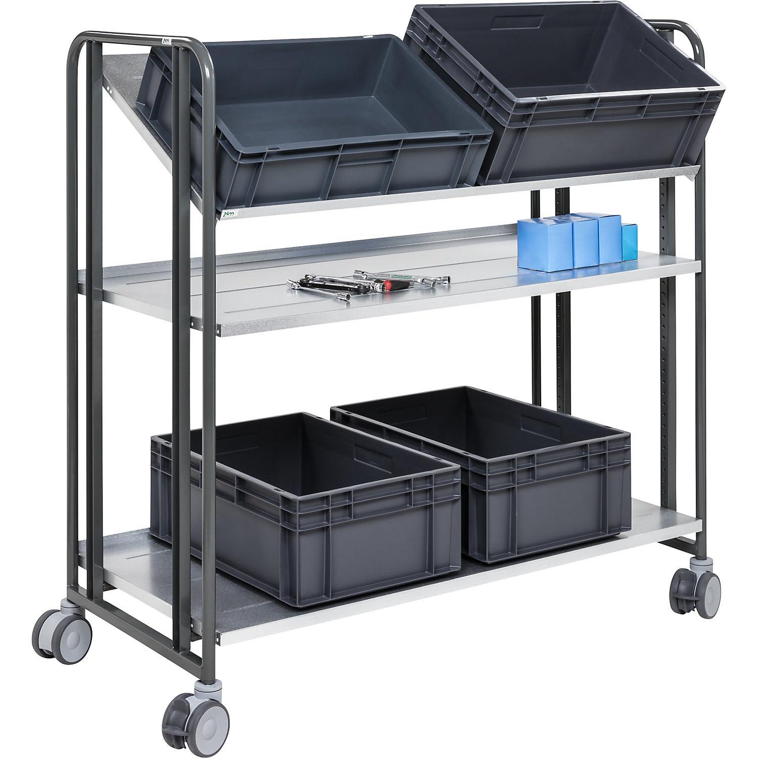 Chariot de préparation E-Commerce - 3 étages - L x l x H : 1277 x 638 x 1300 mm