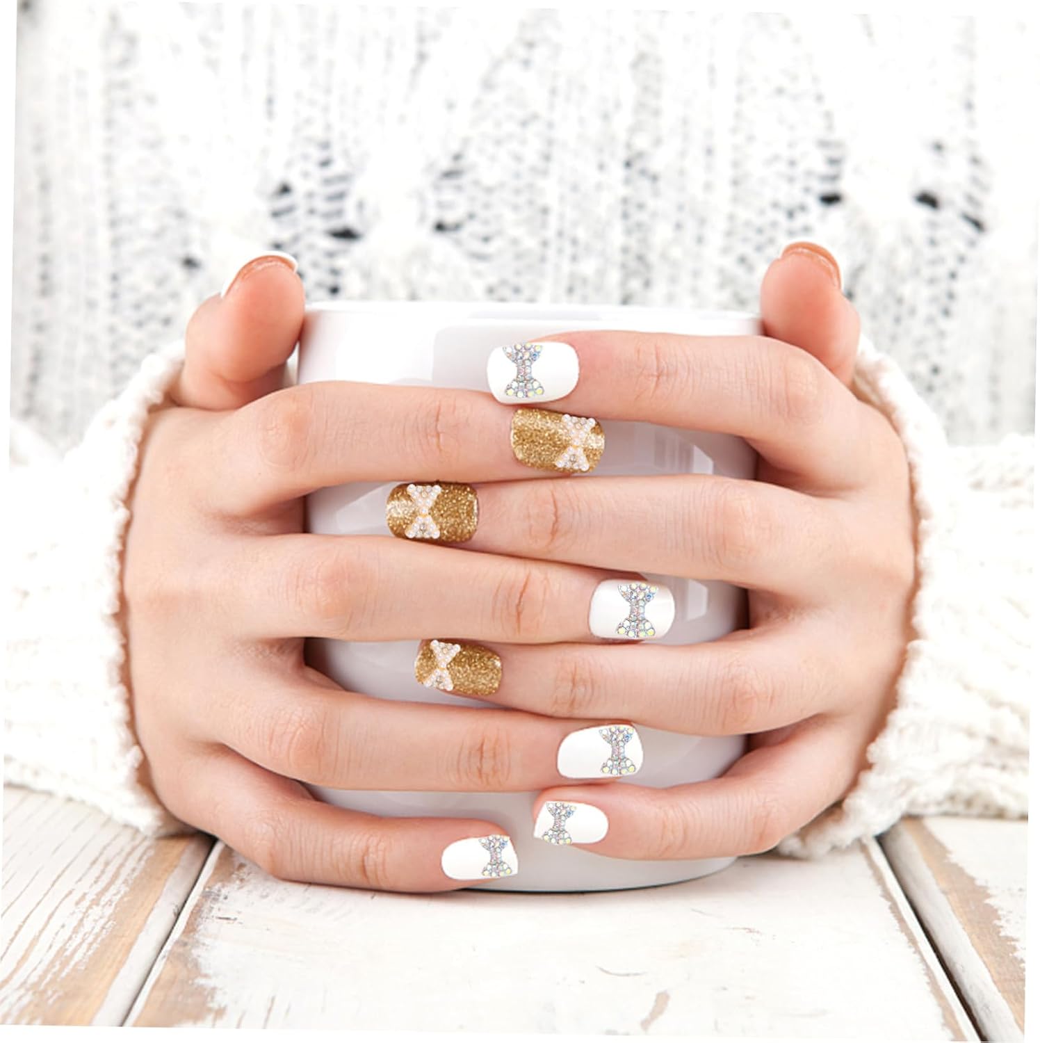 NOLITOY 50pcs Bow Nail Charms Rhinestones for Nail Art Decoration Easy for Parties Graduations and Events