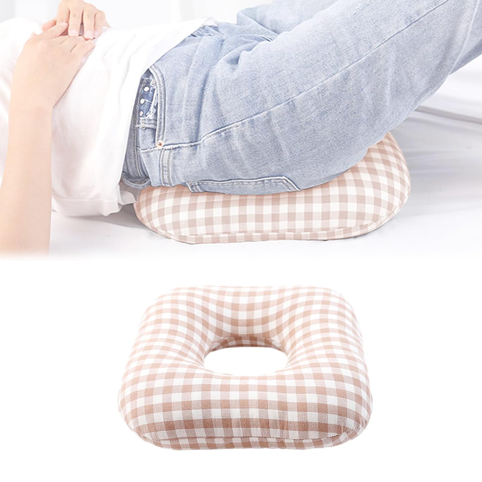 Anti-Bedsore Cushion, Donut Pillows, Pressure Ulcer Cushions, Pillow Tailbone Pain Relief Mat, Soft Pad of Bed Sores for Seniors,Pregnant,Hemorrhoids,Post-Surgery(Beige,Small)