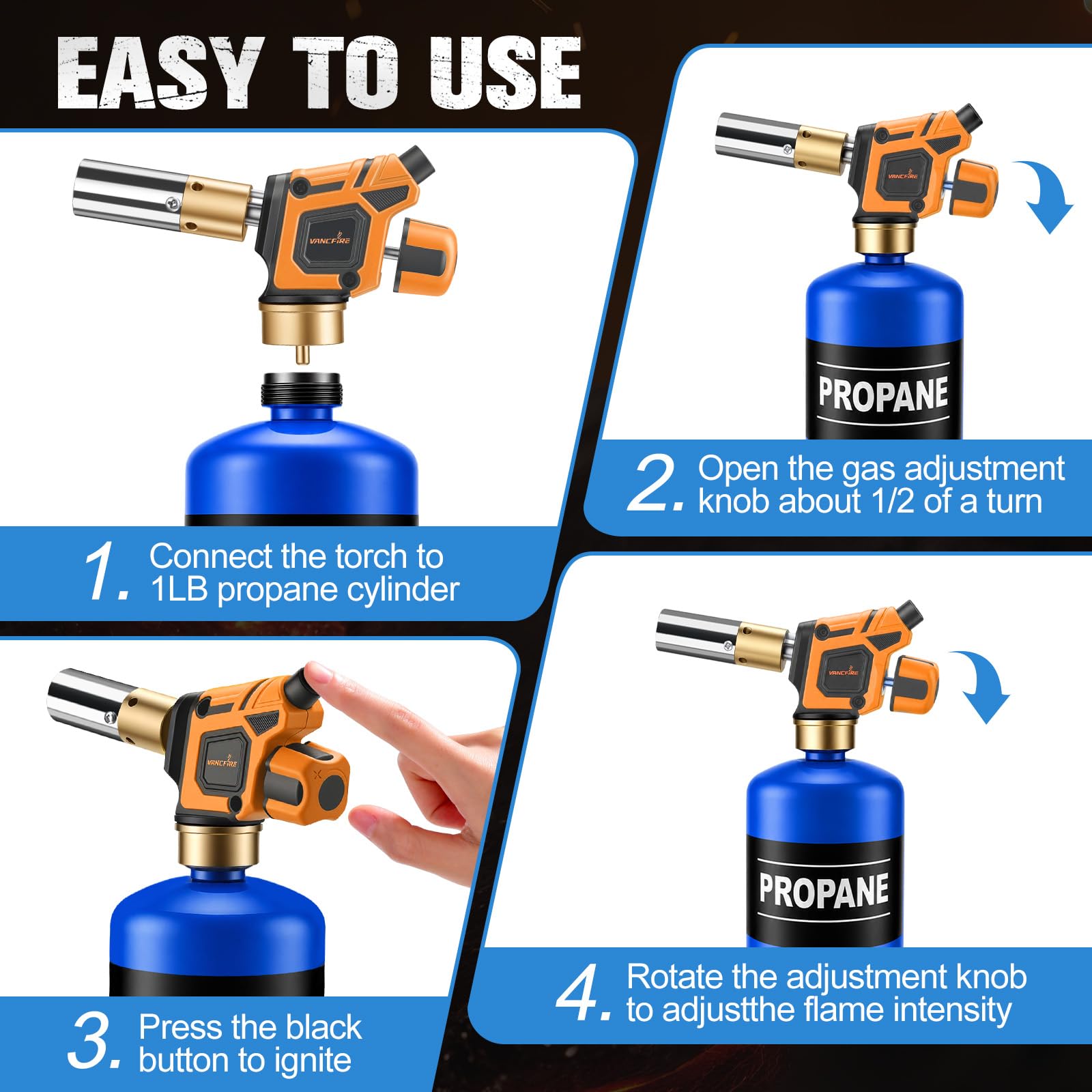 VANCFIRE Cyclone Propane Torch - Trigger Start -5