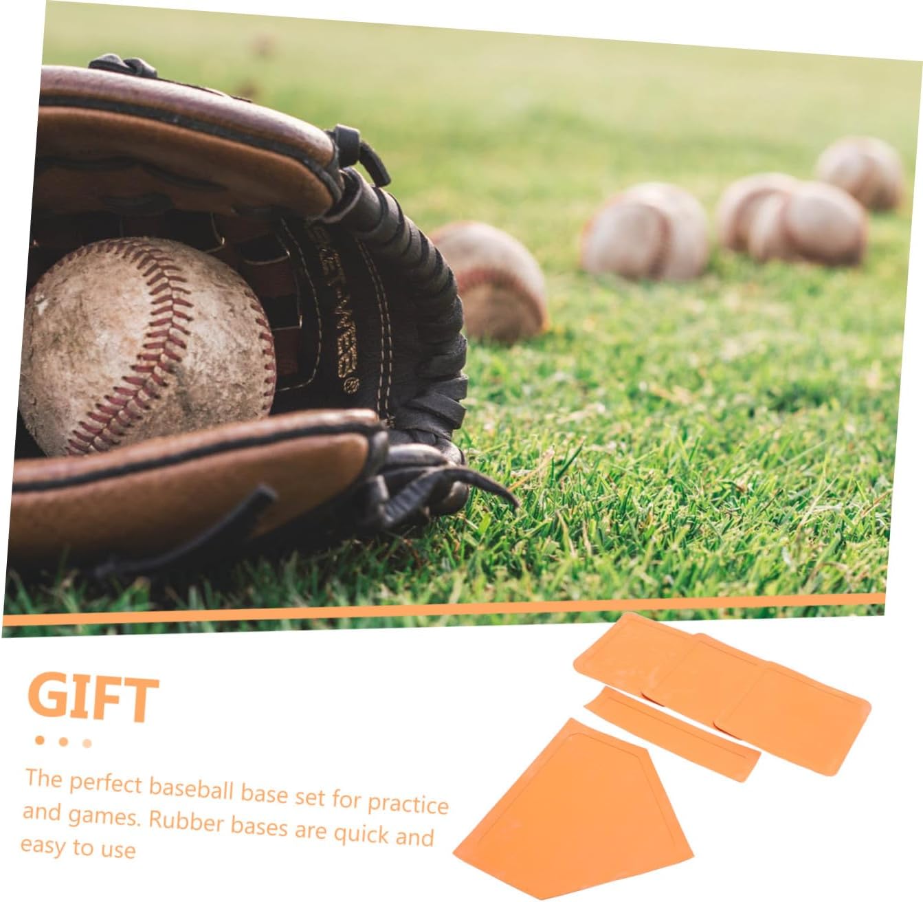 Baseball Softball Rubber Base Set Durable Training Plates for Backyard School and Camps Tear-Resistant Kit