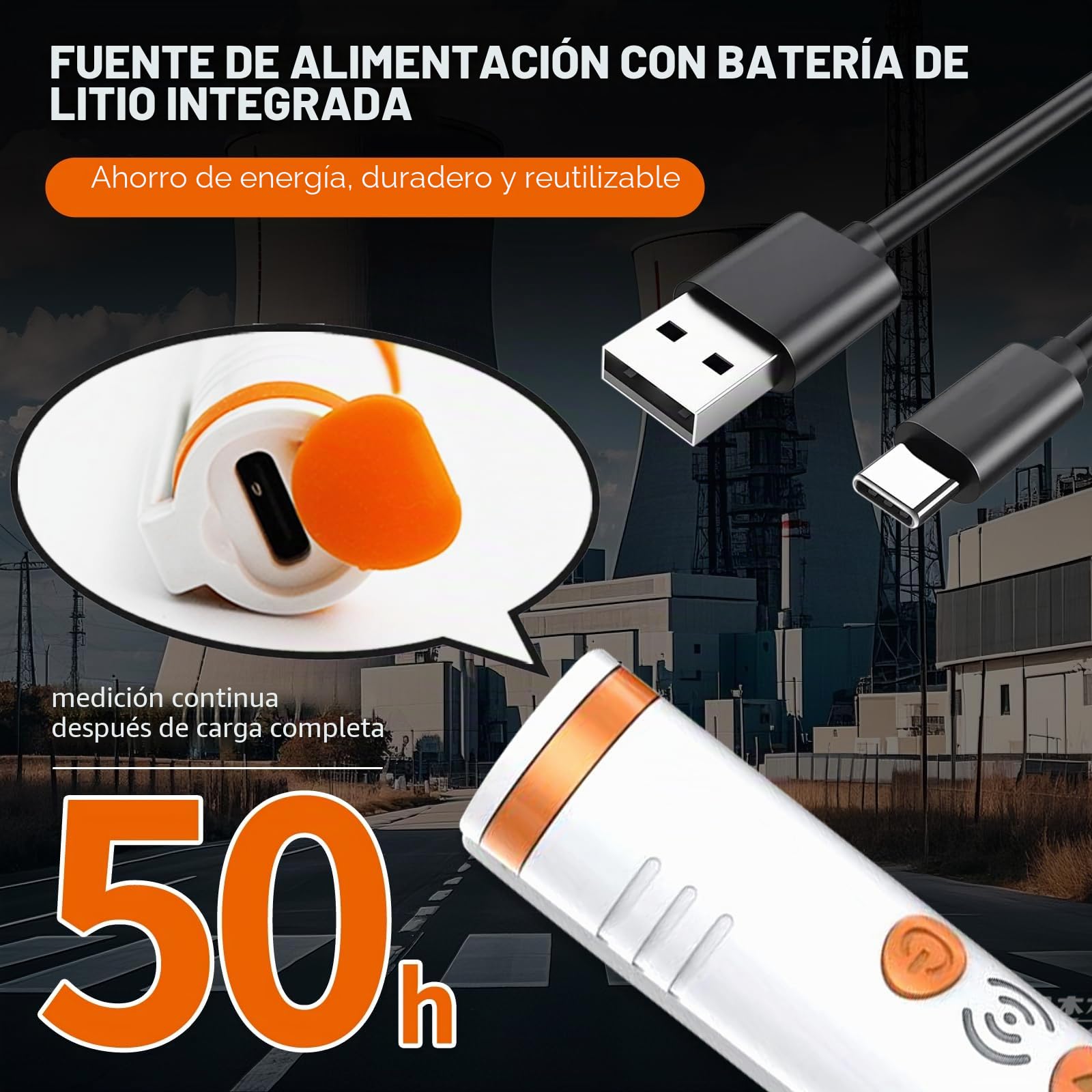 Contador Geiger Detector de Radiación, Forma de Bolígrafo Dosímetro Personal Rayos X Beta Gamma, Monitor de Radiación Nuclear, Diseño de Bolsillo Recargable