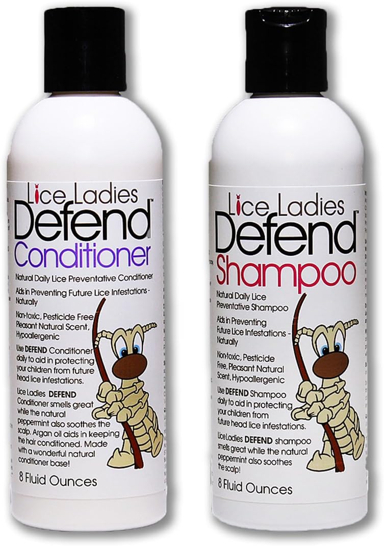 Kids Lice Prevention Shampoo & Conditioner - Daily Use Kids Lice Prevention & Nits |100% Natural and Non-Toxic | Used by Professionals | 2-Pack of 8oz