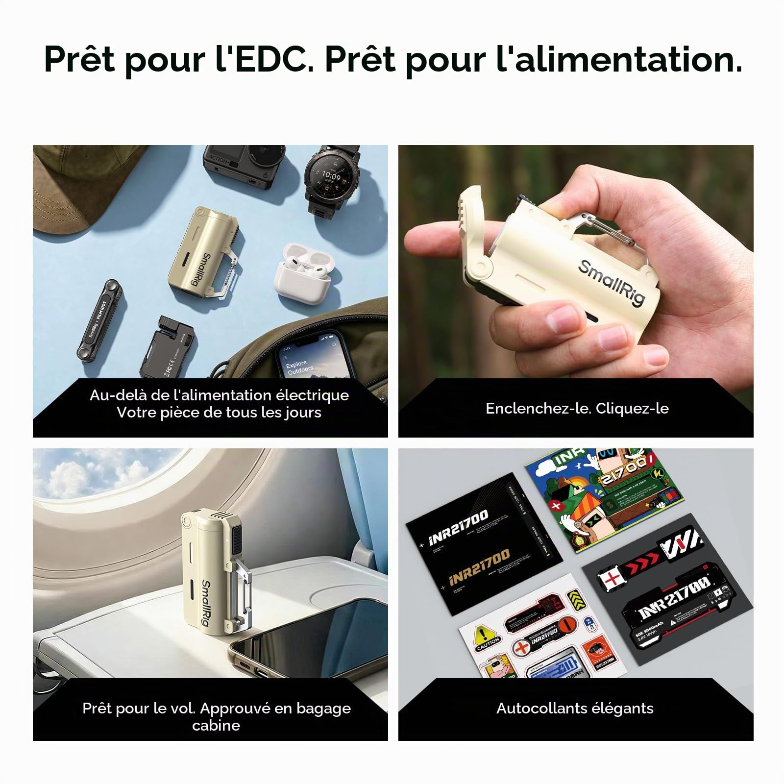 SMALLRIG SC18 EDC Power Bank 5000mAh 20W Chargeur Portable, ABS+PC- 6088