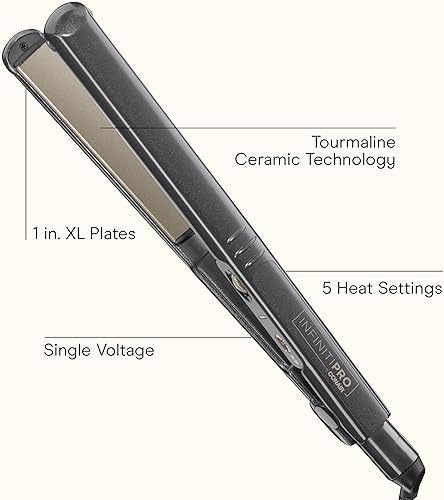 Vista 2 de INFINITIPRO BY CONAIR Plancha plana de cerámica turmalina, 1 pulgada, color morado