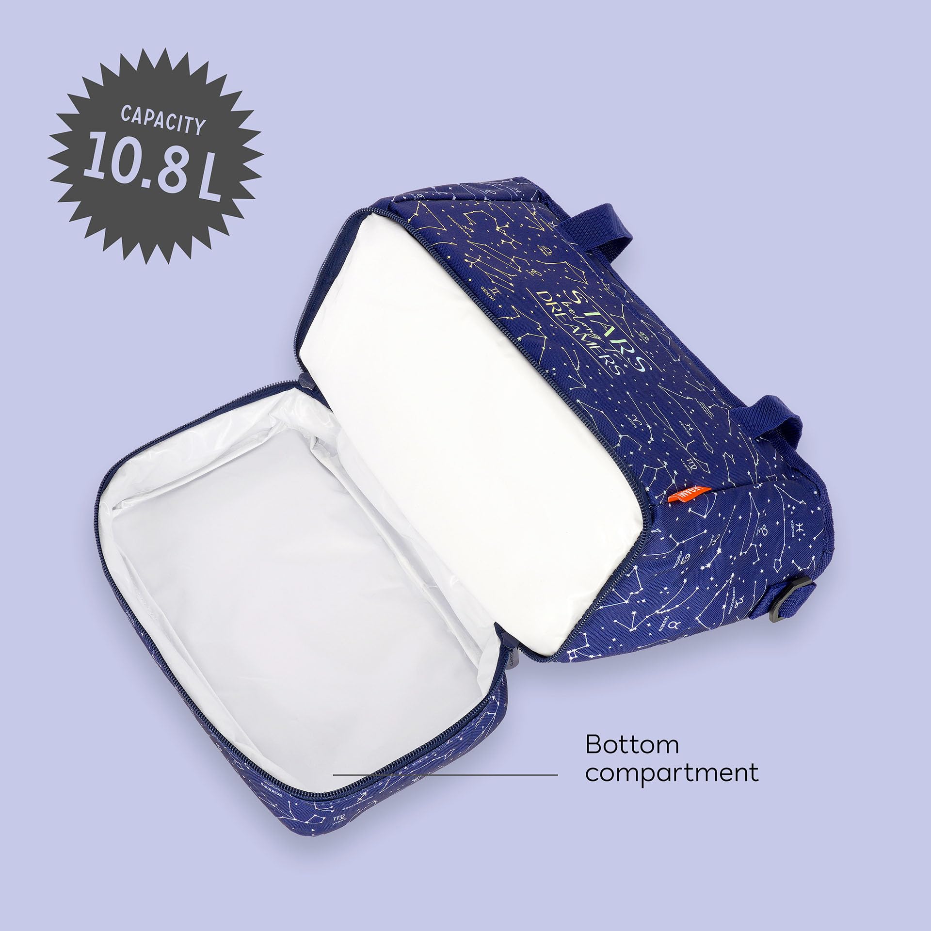 Legami - Borsa Termica Porta Pranzo, Tema Stars, Borsa Termoisolante per Pranzo, Lunch Bag Capiente 10,8 Litri, Tracolla Regolabile, Borsa a Spalla, 33 x 22 x 15 cm