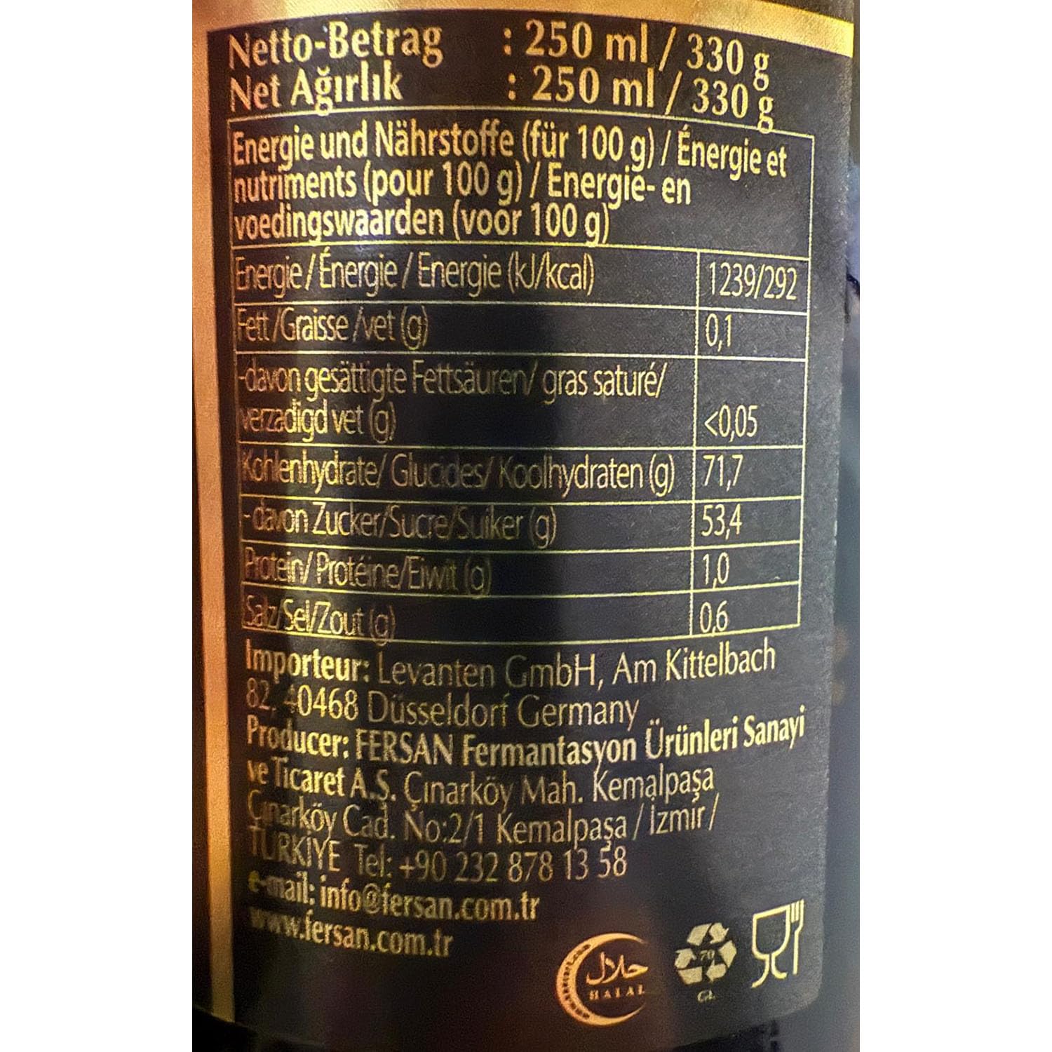 Jarabe de granada Fersan (100%), Nar Eksisi, 2 unidades de 330 ml