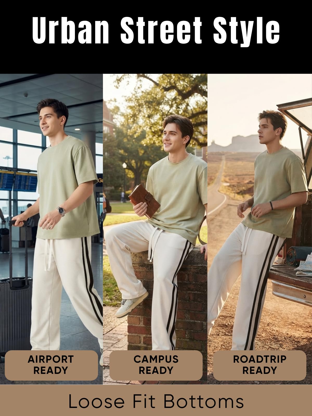 GRECIILOOKS Track Pant for Men | Trouser Pant for Men | Track Pant for Men Loose Fit | Baggy Track Pant for Men | Track Pant Men | Men Stylish Track Pant Cream 3