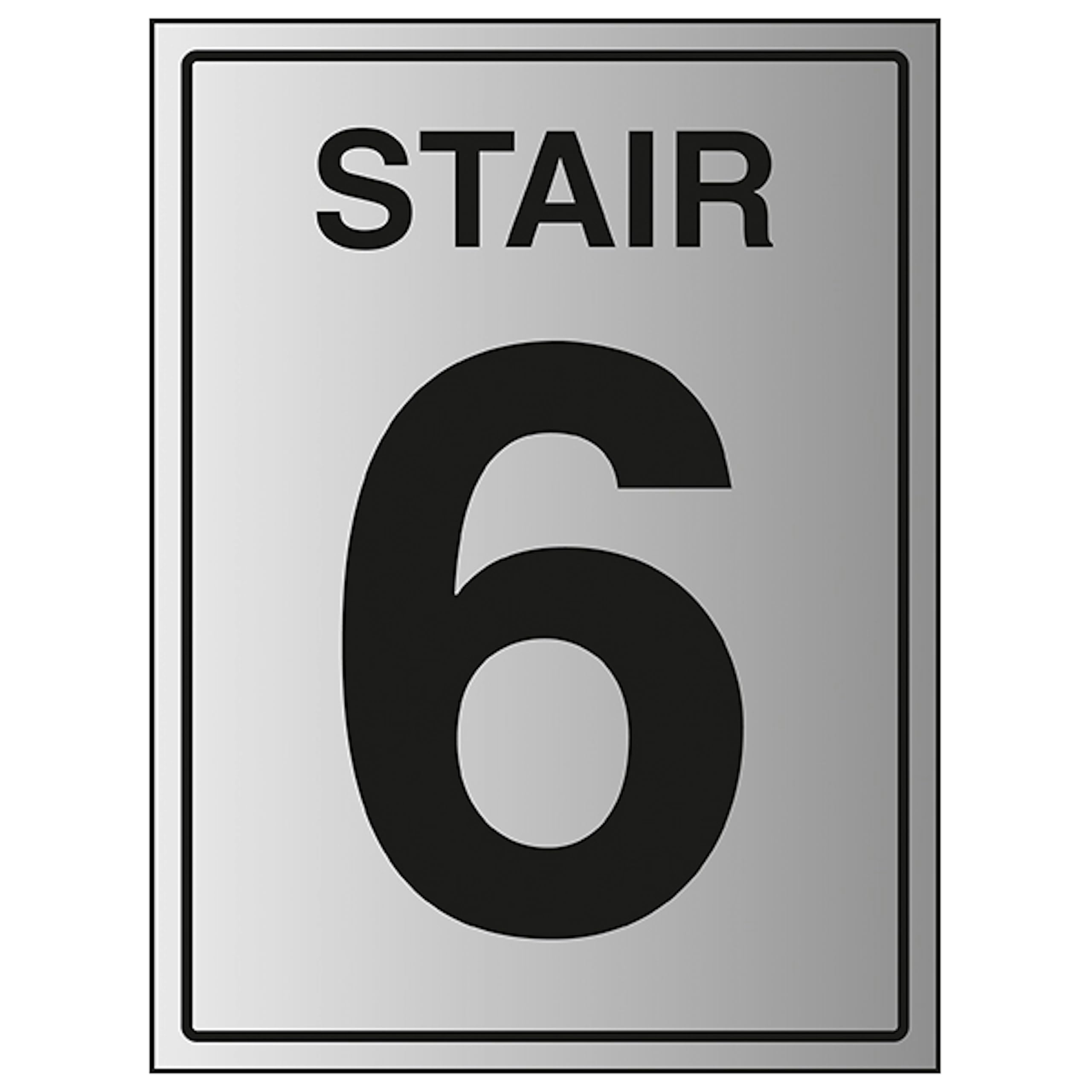 V Safety Stair 6 150 x 200 mm - 1.6mm Aluminium Effect Rigid Plastic Safety Sign