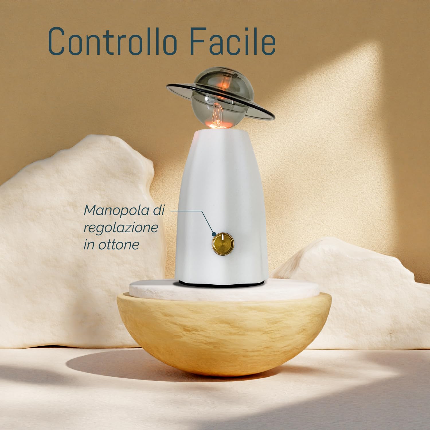 Scarecrow Diffusore di oli essenziali Senza Acqua Nebulizzatore | Vetro e resina artigianale, Senza fili, Silenzioso <30dB, Spegnimento auto 3h, Per oli essenziali puri e Olio profumato