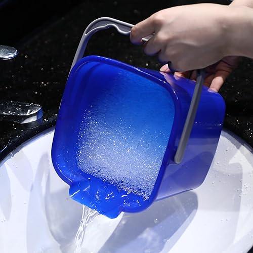 Miniatura 5 de Roshtia 6 cubos de limpieza de 3 cuartos de galón, cubo cuadrado de desinfectante pequeño, cubo de detergente para el hogar, comercial, restaurante,