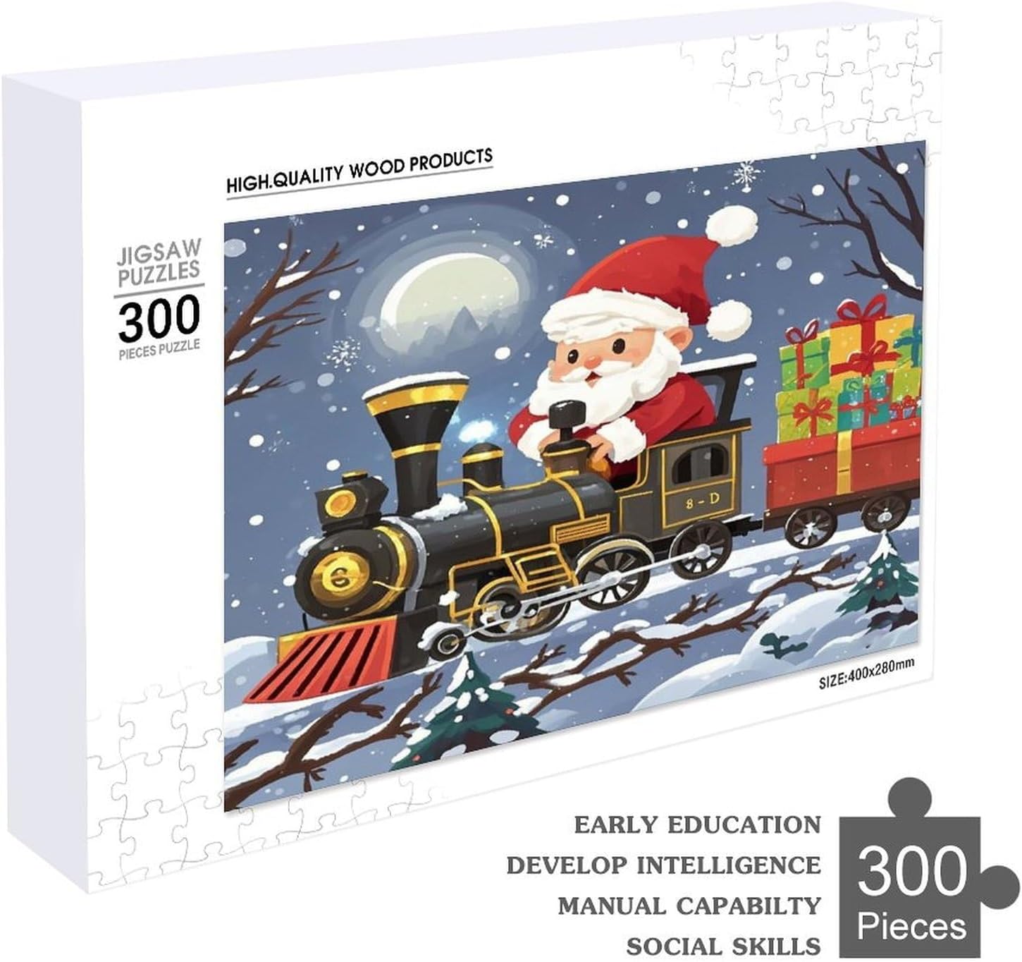 Santa's Train 300 Pieces Wooden Puzzles for Adults 15 X 20.5in image 4