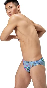 Speedo Mens Swimsuit Brief Endurance+ Printed Team Colors