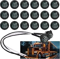 Vista 15 de TMH Paquete de 20 luces LED rojas de 3/4 pulgadas de montaje con lente transparente, luces de marcador LED laterales para remolque, camión