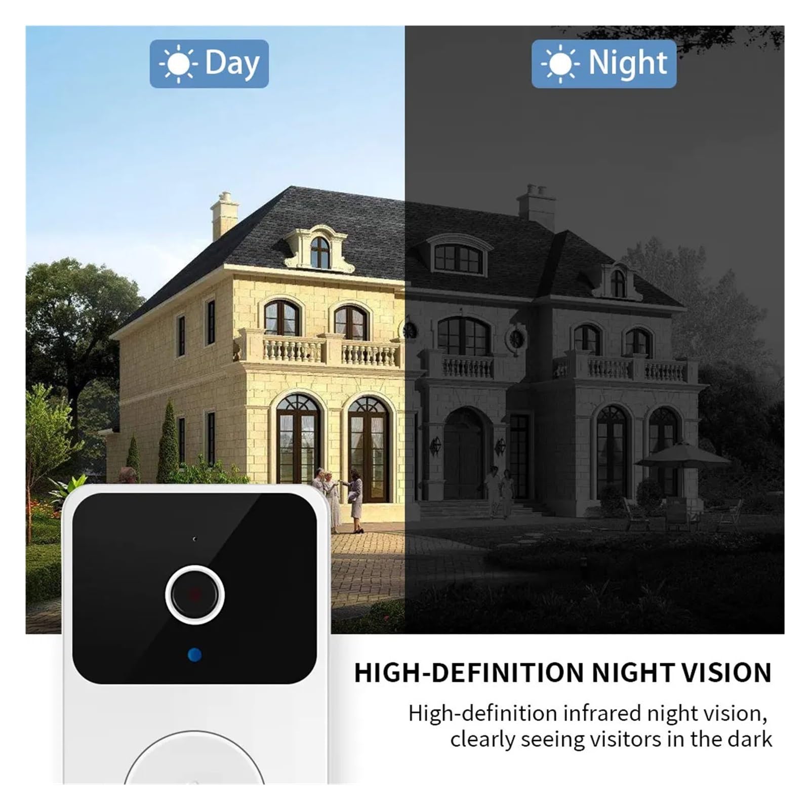 Campanello senza fili Smart Video 2.4G WiFi Telecamera di sicurezza domestica, 2 vie (M8)
