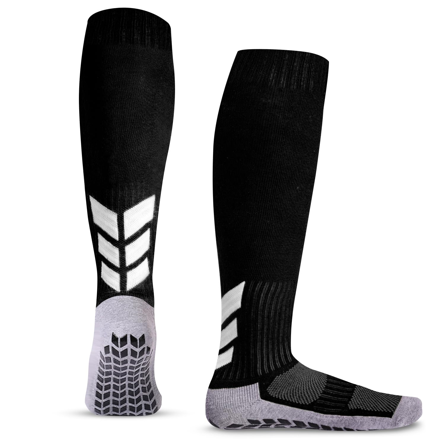 Knee High Non-Slip Soccer Socks for Men & Women - Football, Basketball, Hockey Sports Grip Socks