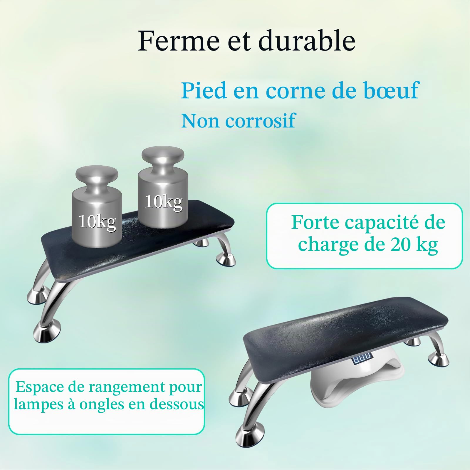 Coussin pour ongles - Repose-bras en cuir - Pour salon de manucure - Noir