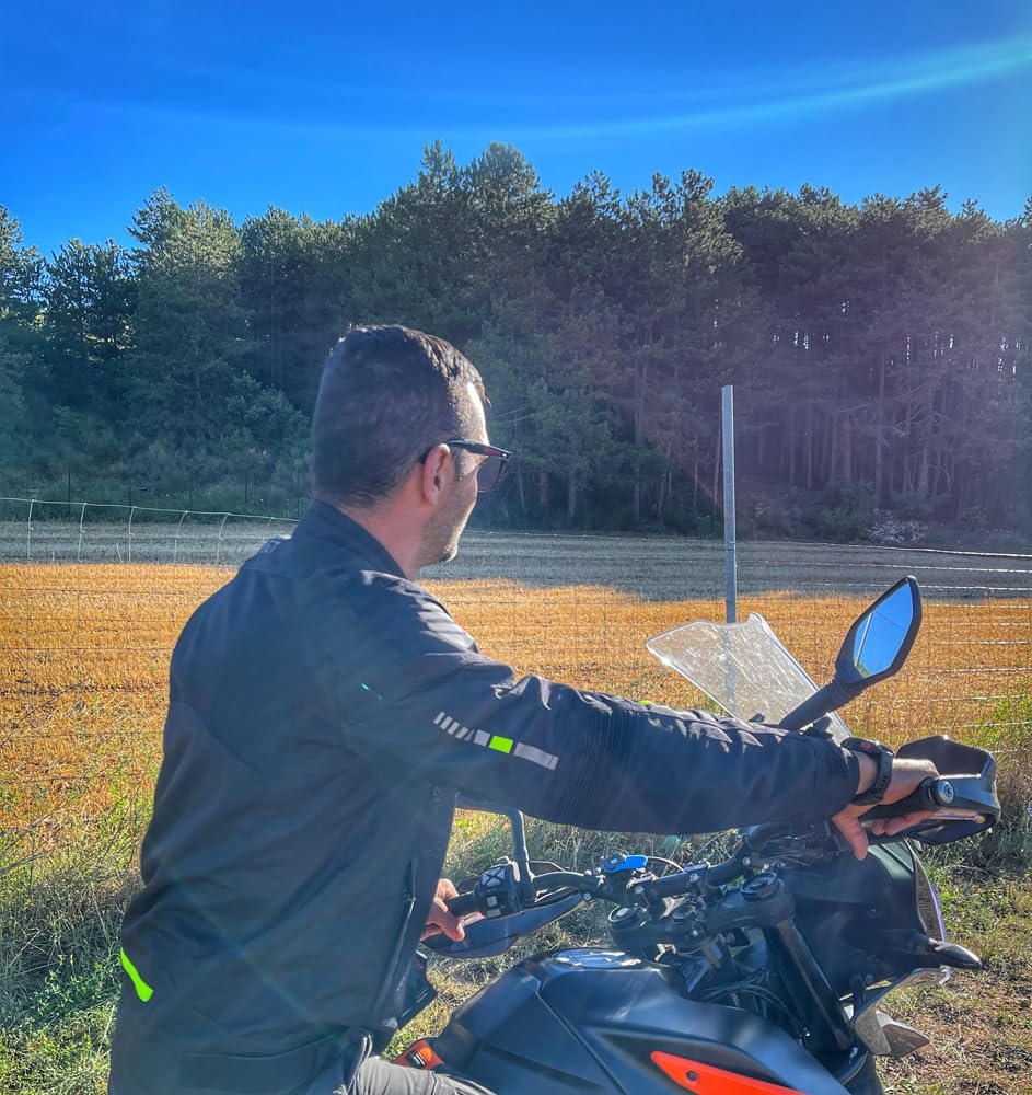 Giacca Moto Estiva IRIS, Giacca da Moto Uomo, Ventilata, Tessuto Tecnico con Inserti in Mesh, con Membrana Anti-Acqua e Anti-Vento, Molti Colori Disponibili