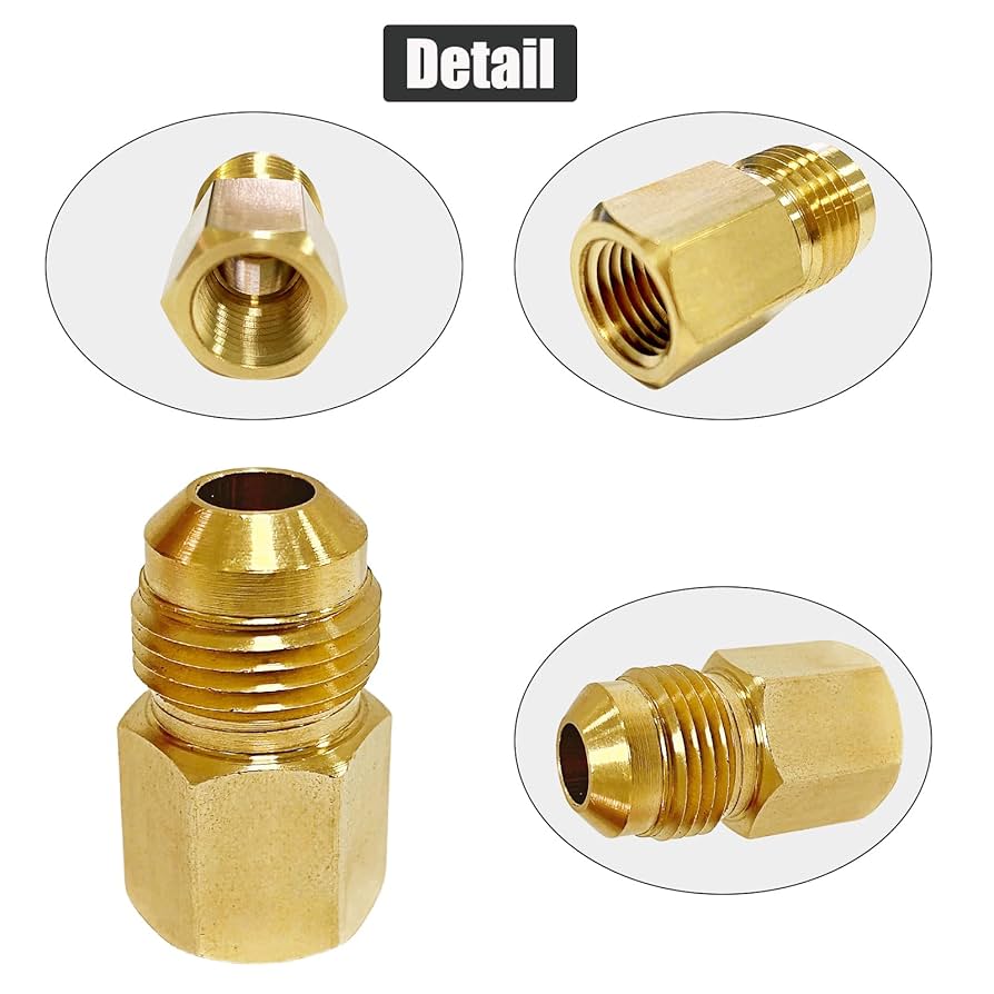 Uxcell Brass Pipe Fitting, 1/2 SAE Flare Male 1/4 SAE