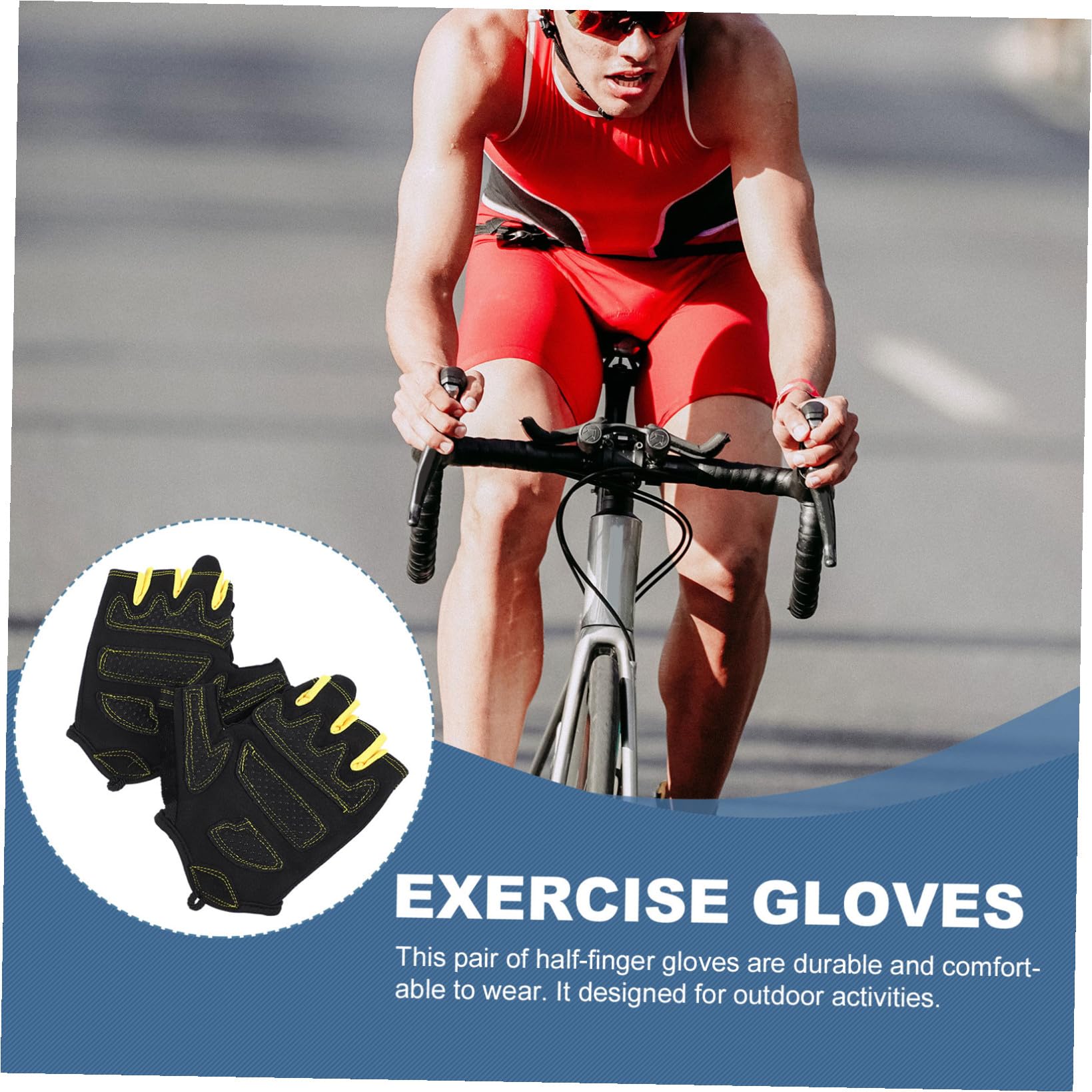PACKOVE 3paia Guanti Da Ciclismo Antiscivolo Mezza Dita Per Sport All Aperto Guanti Fitness Traspiranti Regolabili e Resistenti Per Escursionismo Ciclismo e Sollevamento Pesi