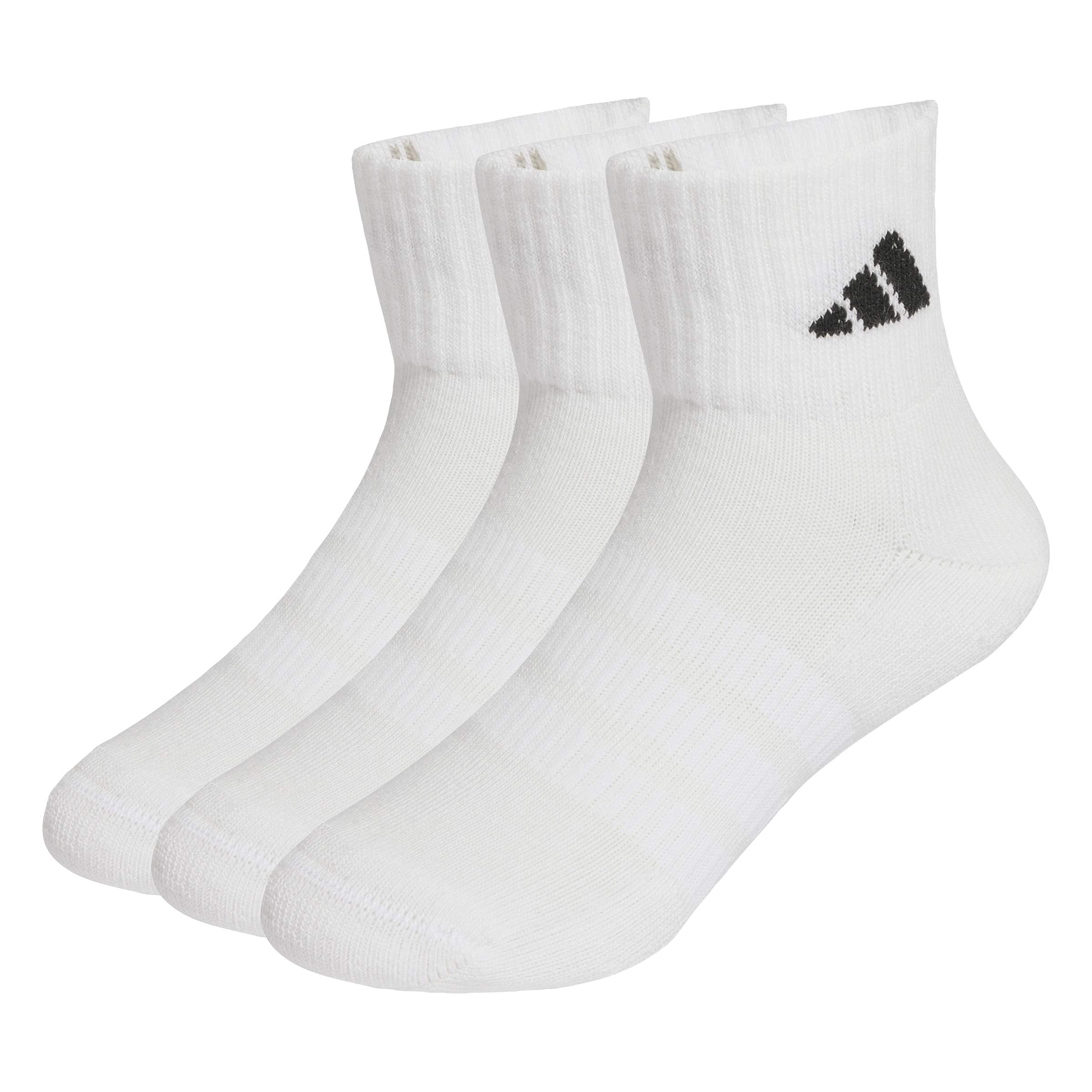 adidas Unisex Kids Cushioned Sportswear Ankle Socks 3 Pair Pack, white/white/black, 3-4 Years