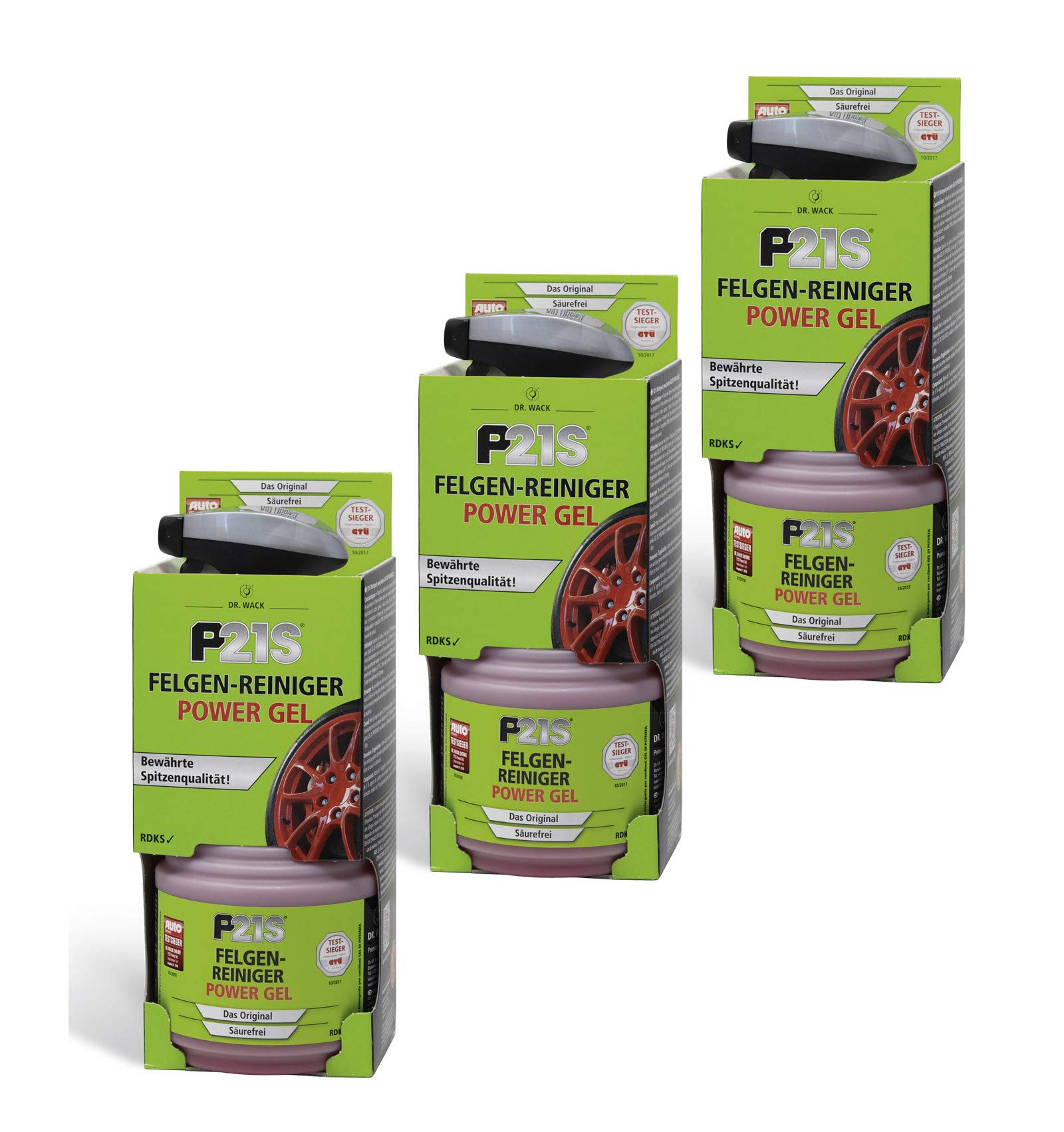 3X 750ml Dr. Wack P21S Felgen-Reiniger Power Gel Das Original seit 1976, Felgenpflege, Felgenreiniger-Gel, säurefrei, RDKS geeignet