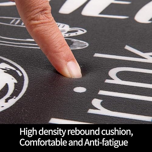 Miniatura 24 de HEBE - Juego de 2 alfombrillas de cocina antifatiga, impermeables, antideslizantes, cómodas, resistentes, de pie, de espuma de PVC, acolchadas, 17 x