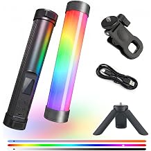 Portable 360 Rotatable Magnetic RGB LED Light Wand, APP Control 0-360 Full Color Adjustable Rechargeable Fill Light, 21 Effects, Bring Clip & Tripod for Phone Camera Live Stream Makeup Shooting
