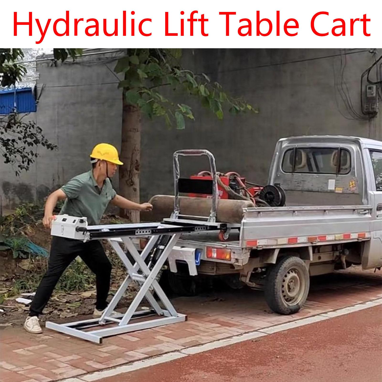 Hydrauliczna platforma podnosząca, elektryczny pojedynczy stół podnoszący nożycowy z 4 kołami, wózek stołu podnoszącego, udźwig 270 kg, wysokość podnoszenia 102 cm