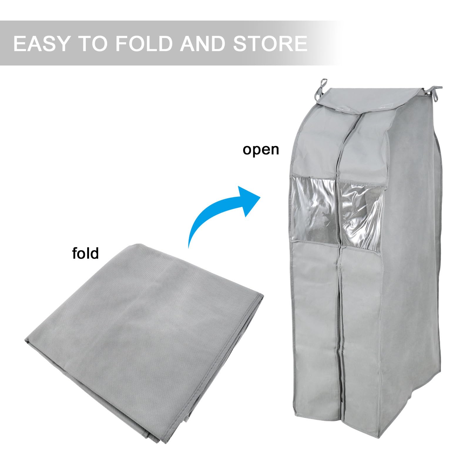 Funda Protectora Plegable para Ropa Colgante Cierre de Cremallera y Tejido No Tejido Resistente para Uso Doméstico