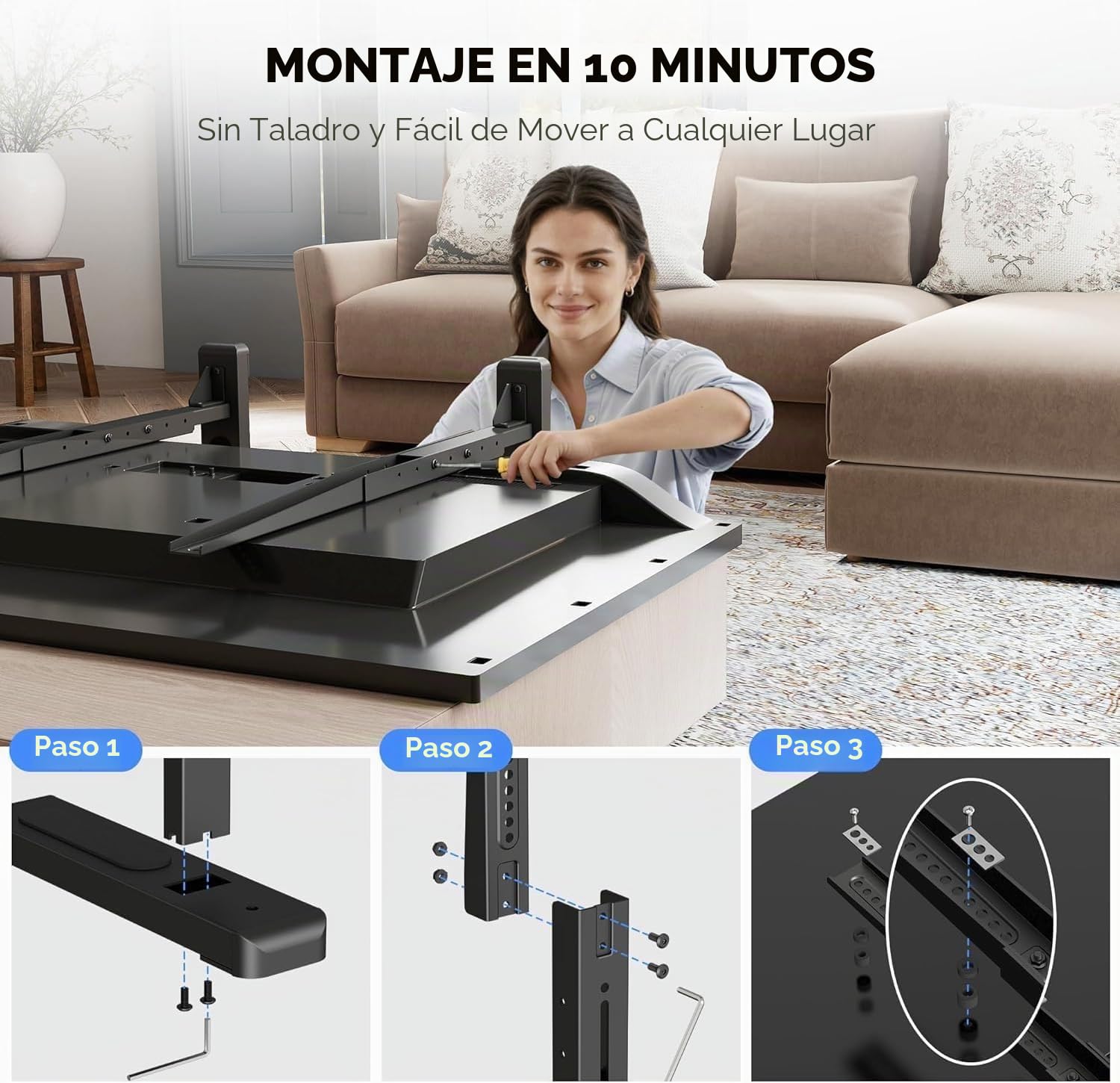 XINLEI Soporte universal de TV grande para la mayoría de televisores de pantalla plana y curvada de 24 a 86 pulgadas, base robusta de TV, soporta hasta 68 kg, máx. VESA 800 x 600 mm, para salón ML3286