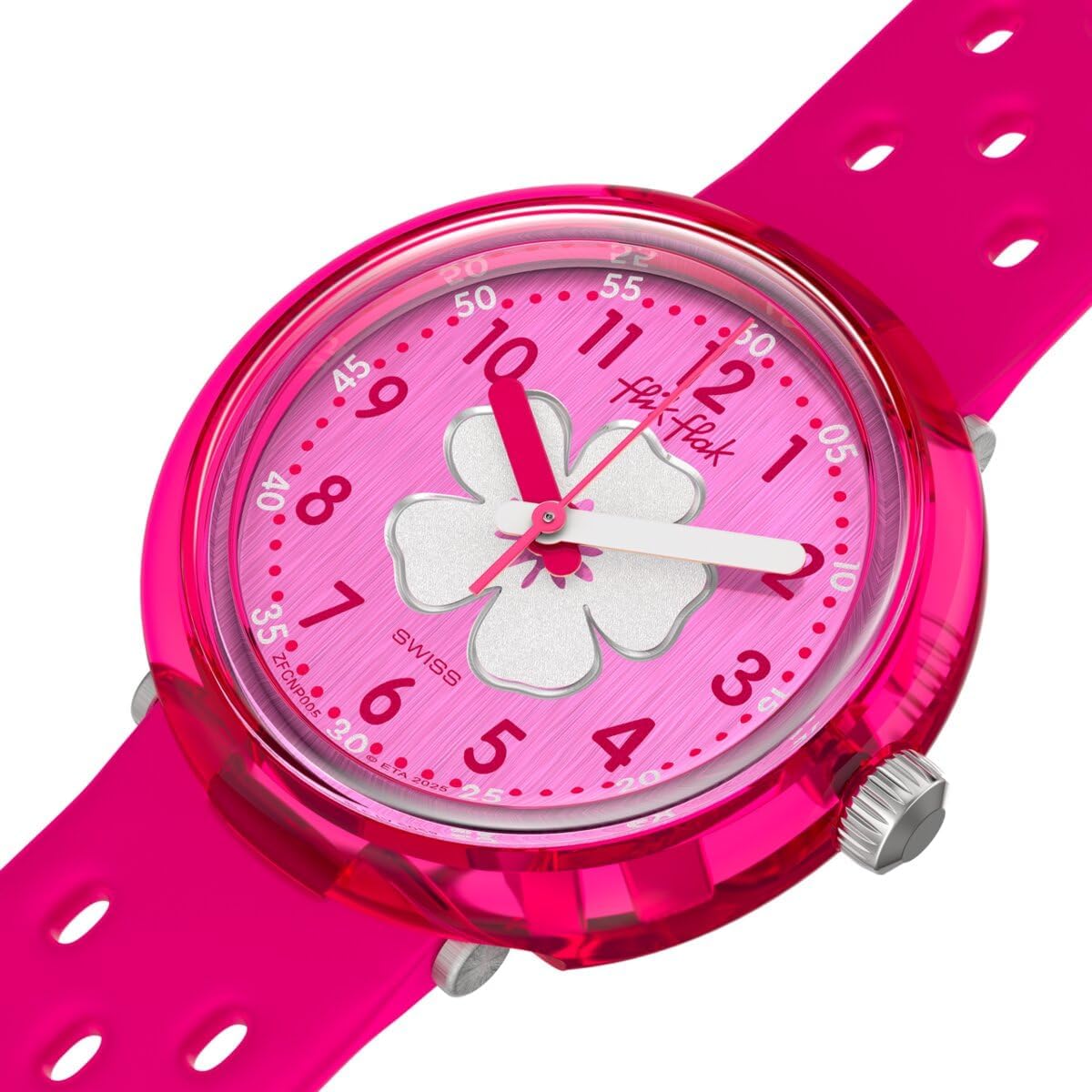 Flik Flak Girls Kids Watch Casual Pink Bio-sourced Quartz Waterproof Fizz in Hibiscus