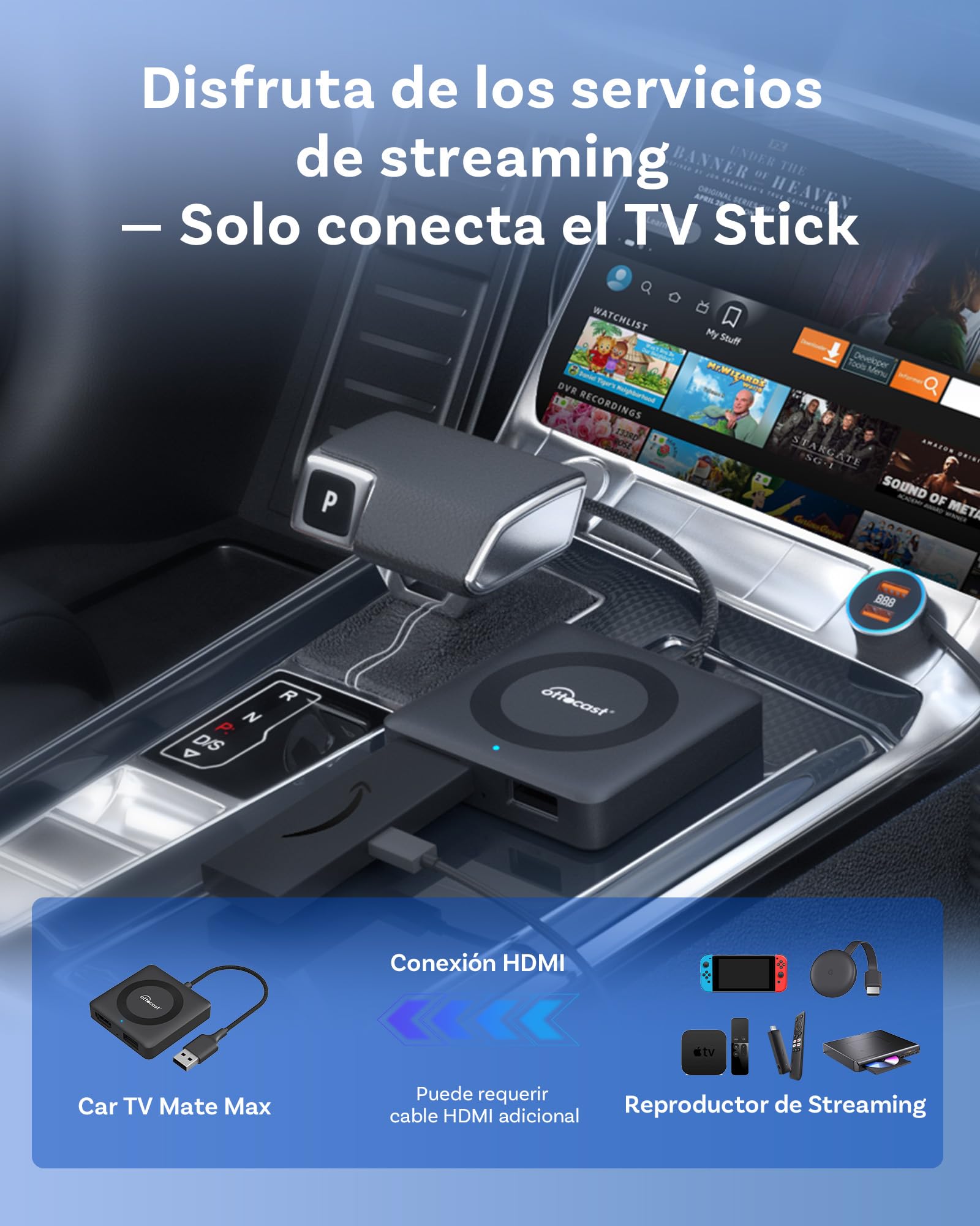 OTTOCAST Car TV Mate Max com adaptador Carplay sem fio para Apple
