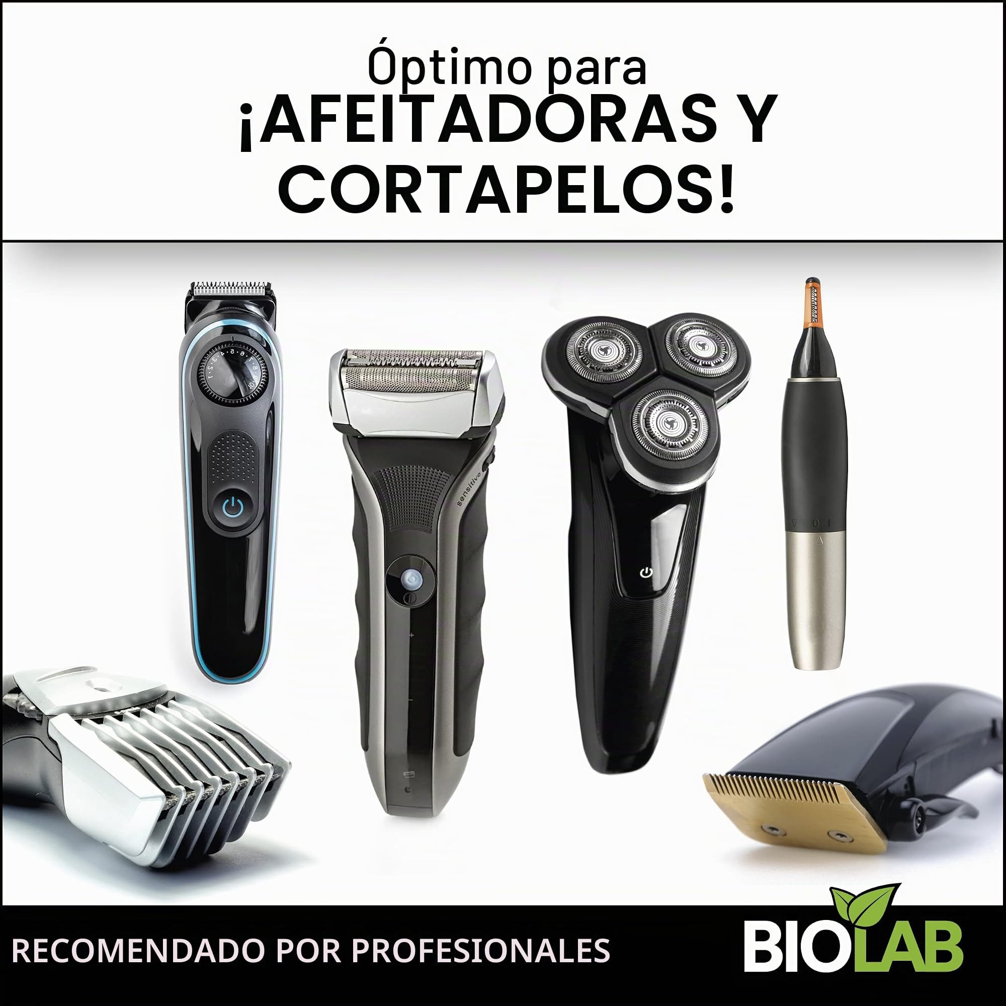 BIOLAB Limpiador de cabezales de afeitado Bio (1000 ml) líquido de recambio para Clean & Renew, apto para Braun Series, Philips cabezal de afeitado y estación de limpieza de afeitadora