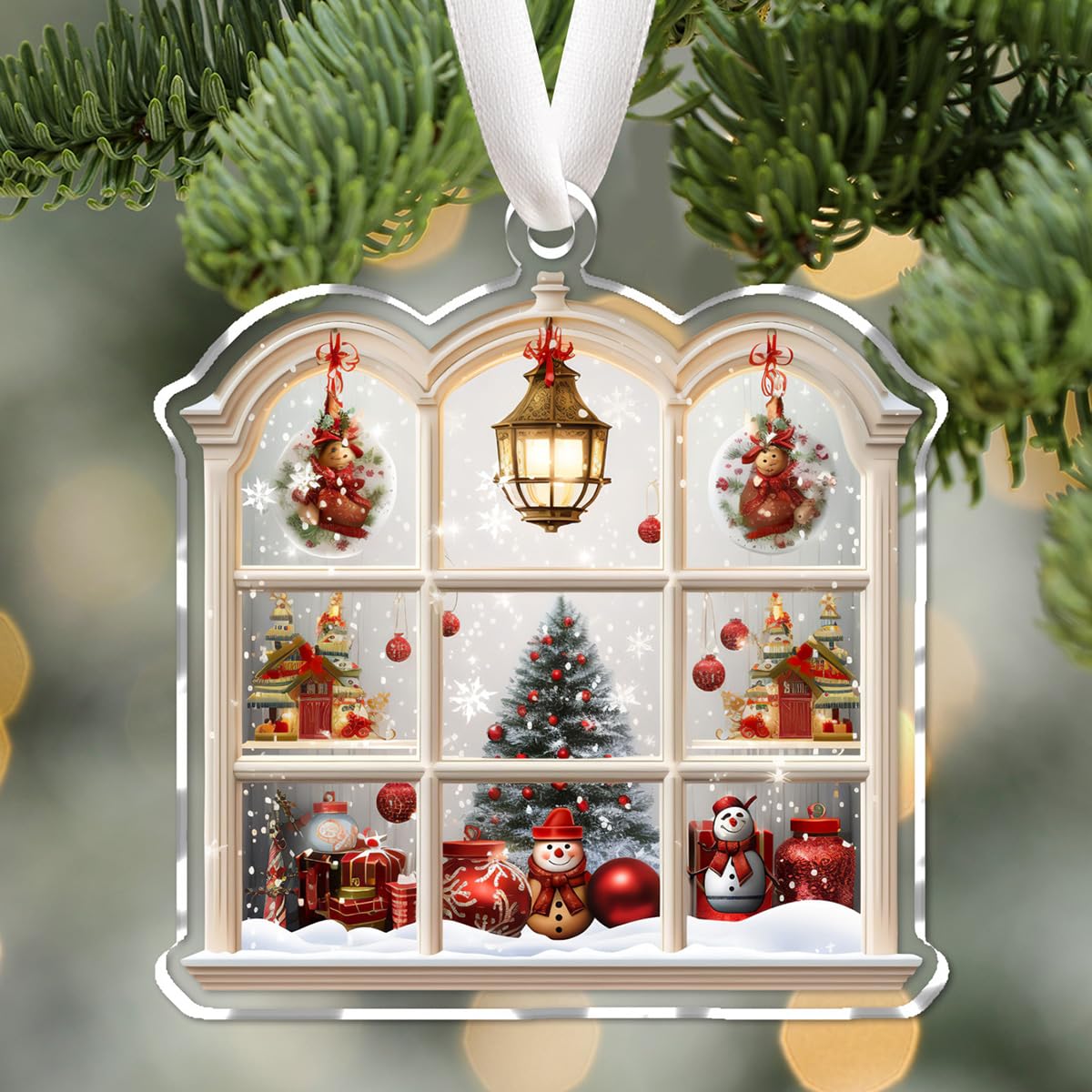 Christmas Ornaments Tree Decorations Hanging Ornaments for Trees Acrylic Snowman Holiday Party Outdoor Indoor Home Decor