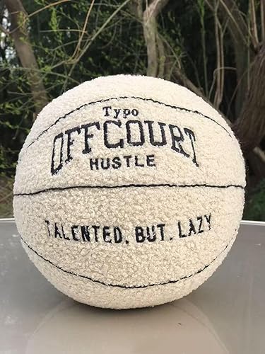 Miniatura 6 de Almohada de baloncesto de 9.8 pulgadas, almohada de felpa para regalo para el hogar, expresión divertida, decoración de habitación infantil (beige)