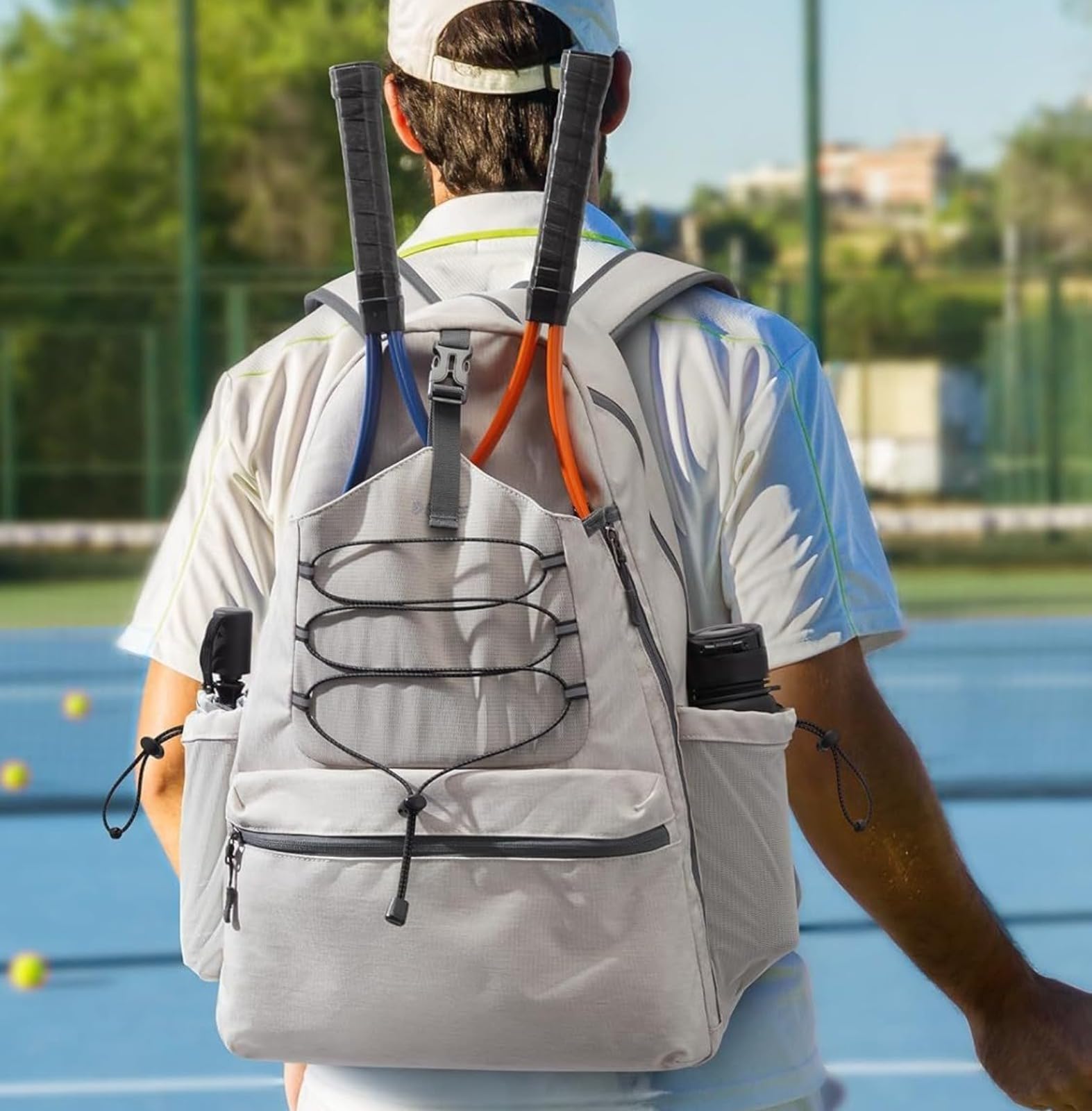 Raquetero Tenis Mochila Mujeres Hombres Bolsa Pickleball 4 Raquetas Compartimento Zapatos Impermeable